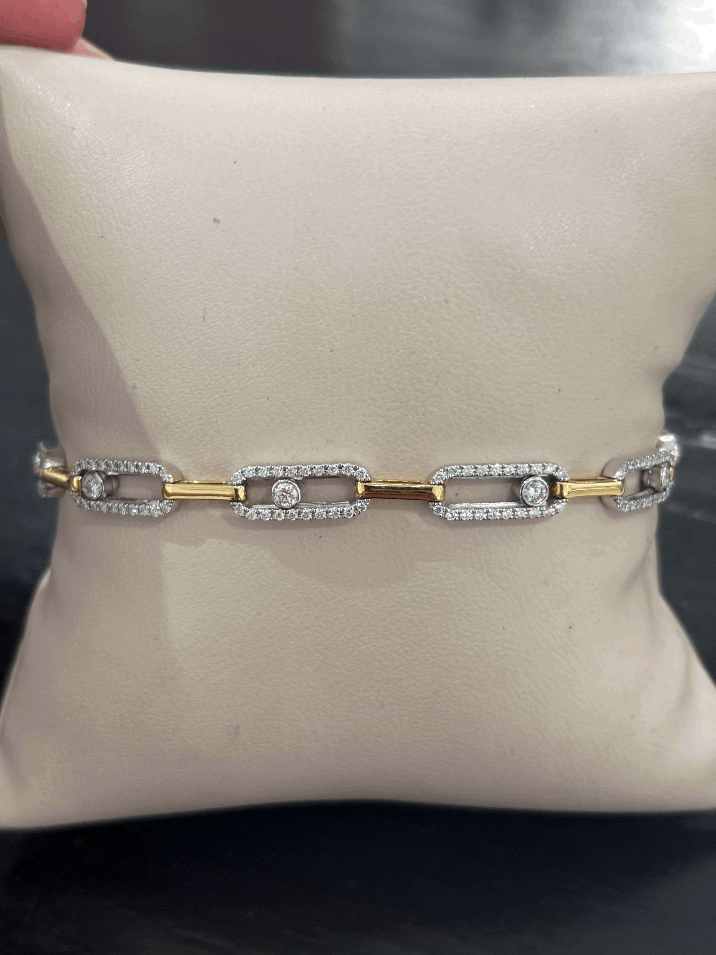 18 karat two tone link bracelet