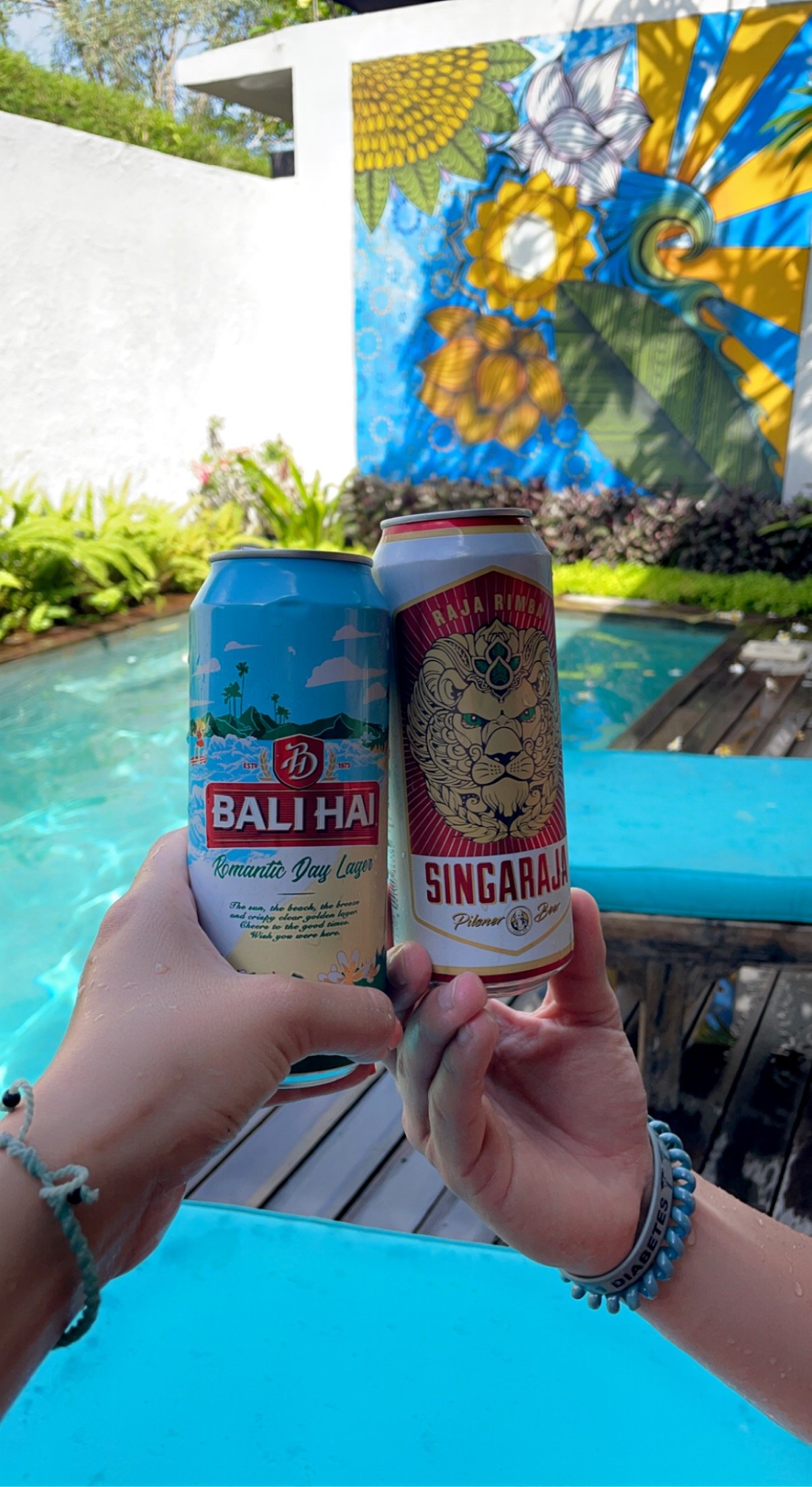 Pool days consist of beers, music, and sun.
