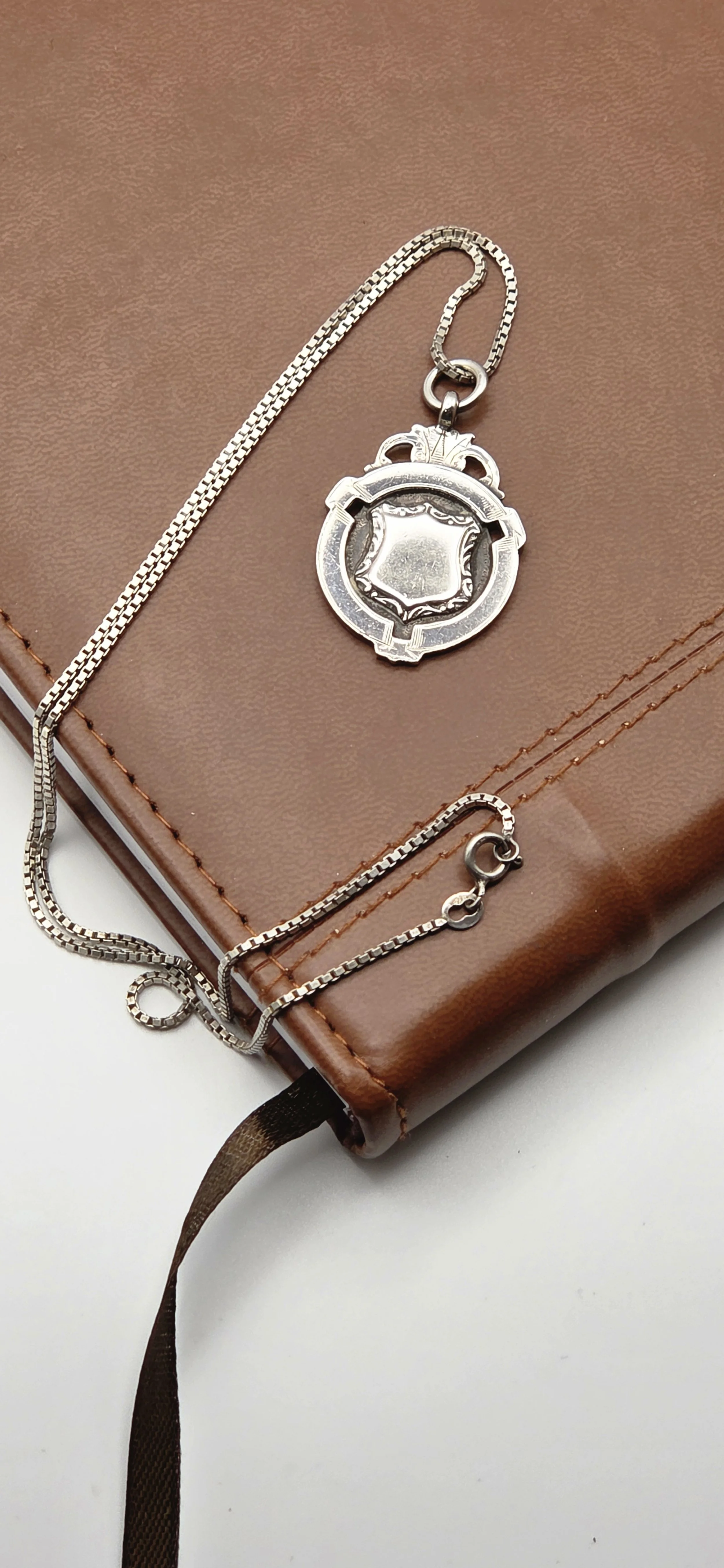 1933 Sterling UK Watch Fob Pendant Necklace