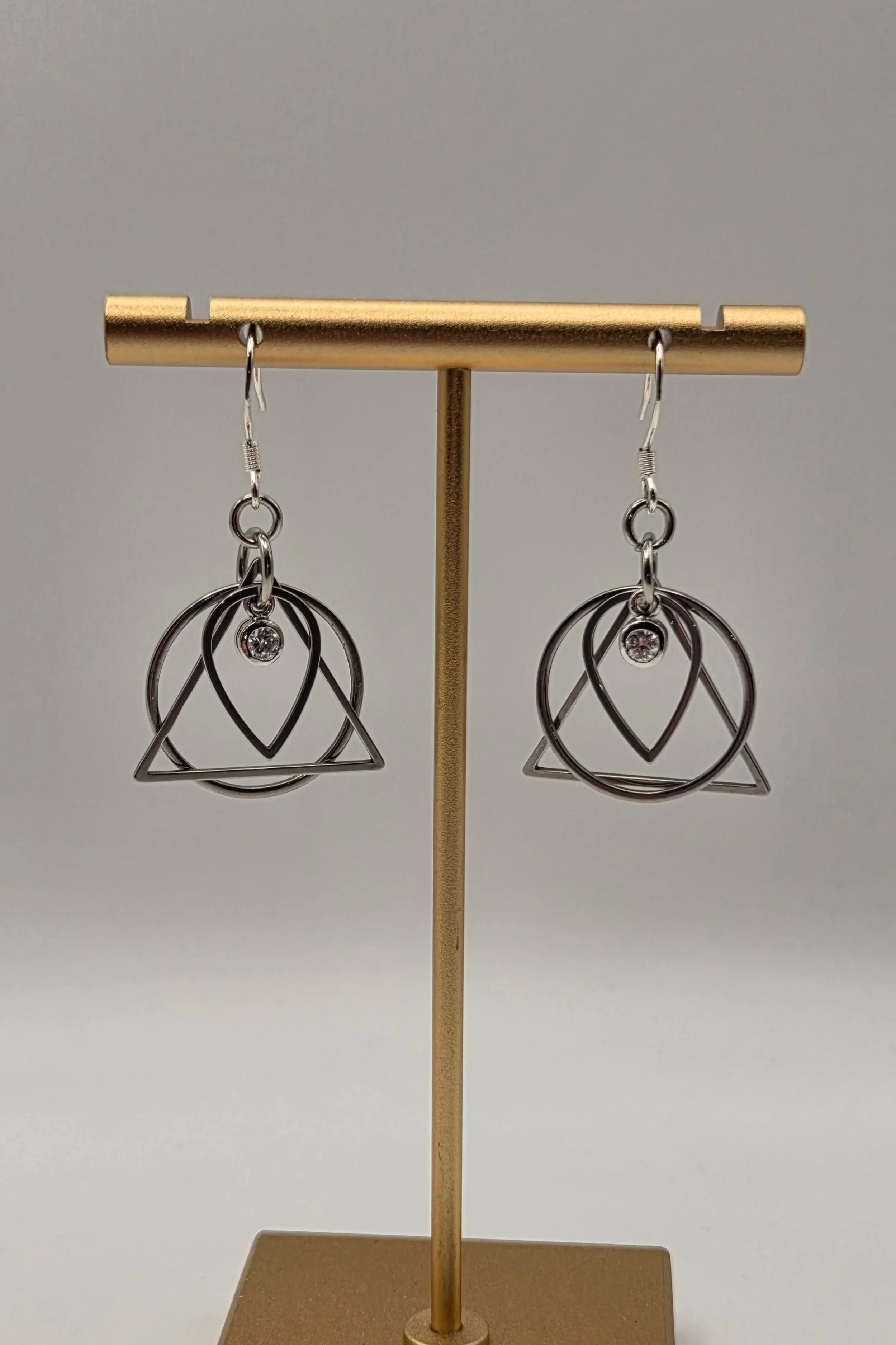 Tri Geo Stainless Steel Earrings