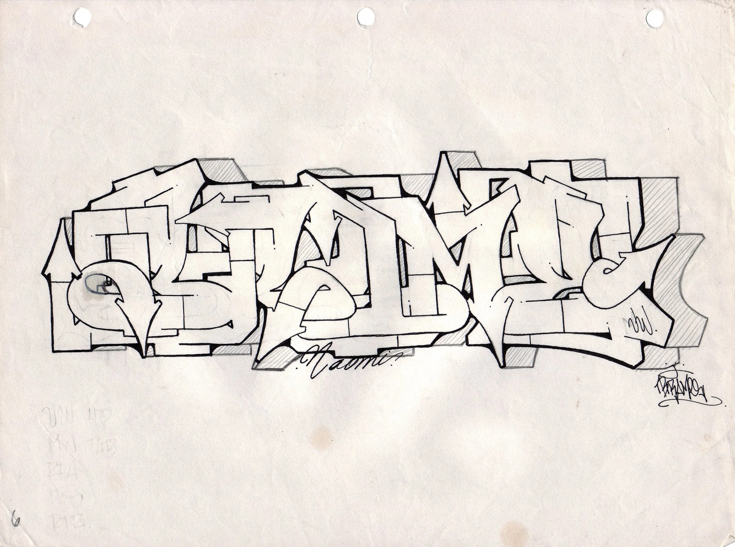 BRAME, No. 21 • Graphite and ink on paper, 8.5 x 11 in • 1990