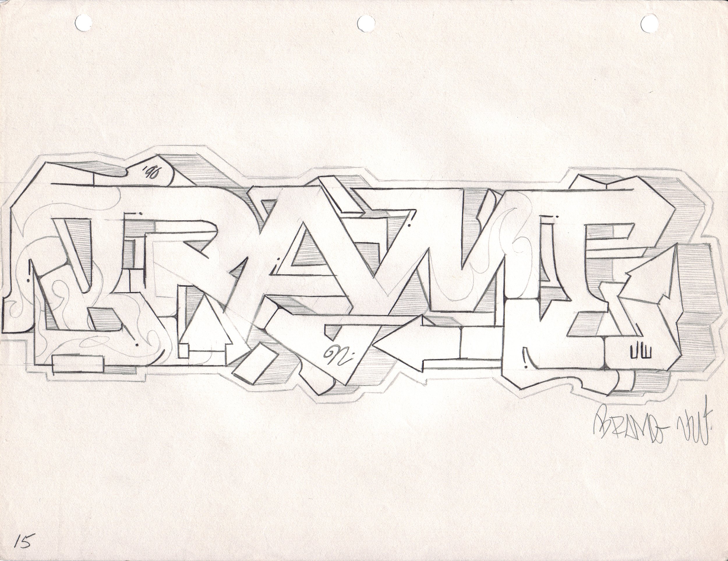 BRAME, No. 27 • Graphite on paper, 8.5 x 11 in • 1990