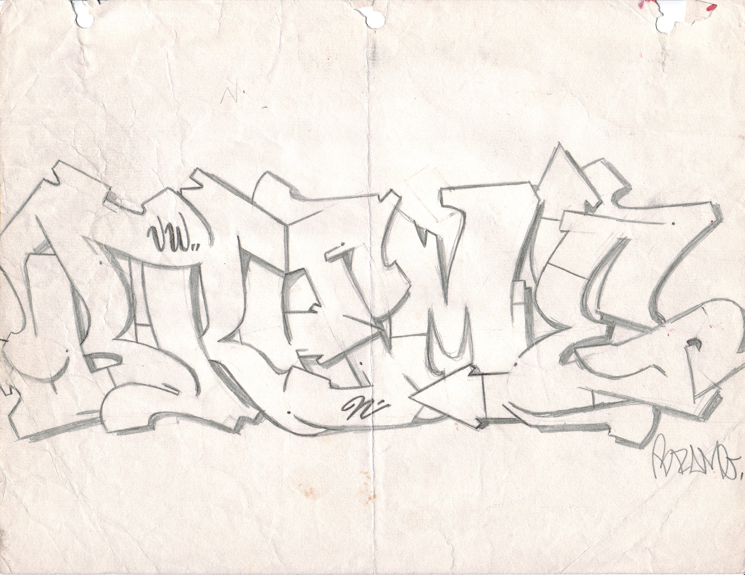 BRAME, No. 19 • Graphite on paper, 8.5 x 11 in • 1990