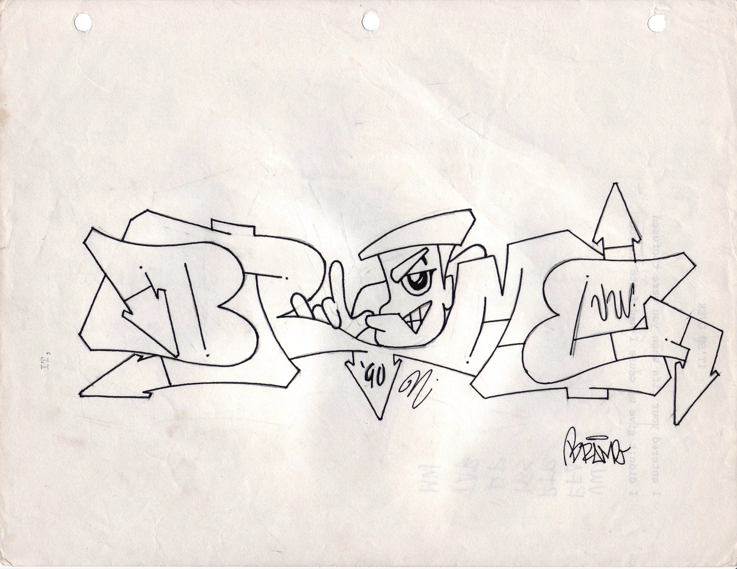BRAME, No. 25 • Graphite and ink on paper, 8.5 x 11 in • 1990