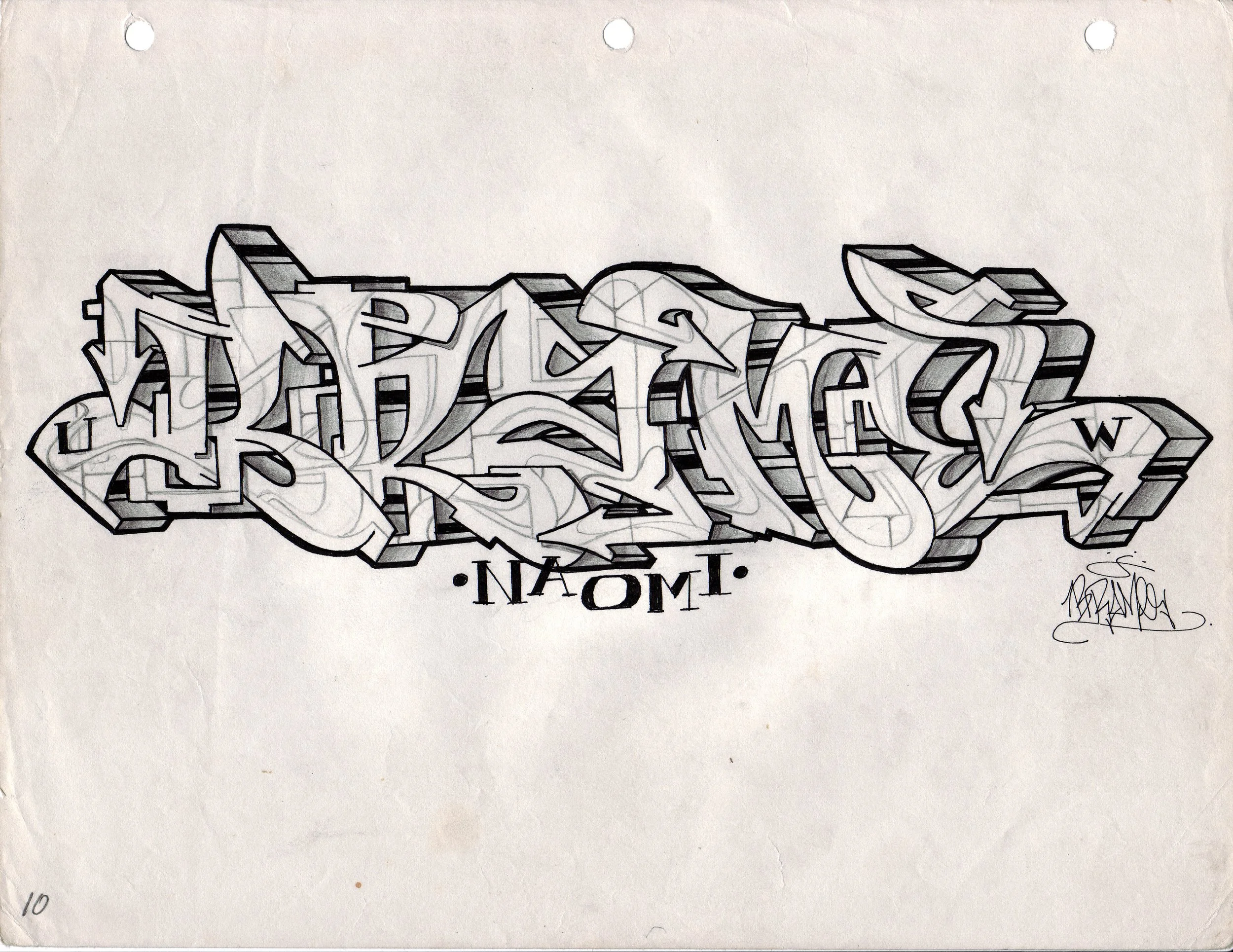 BRAME, No. 5 • Graphite and ink on paper, 8.5 x 11 in • 1989