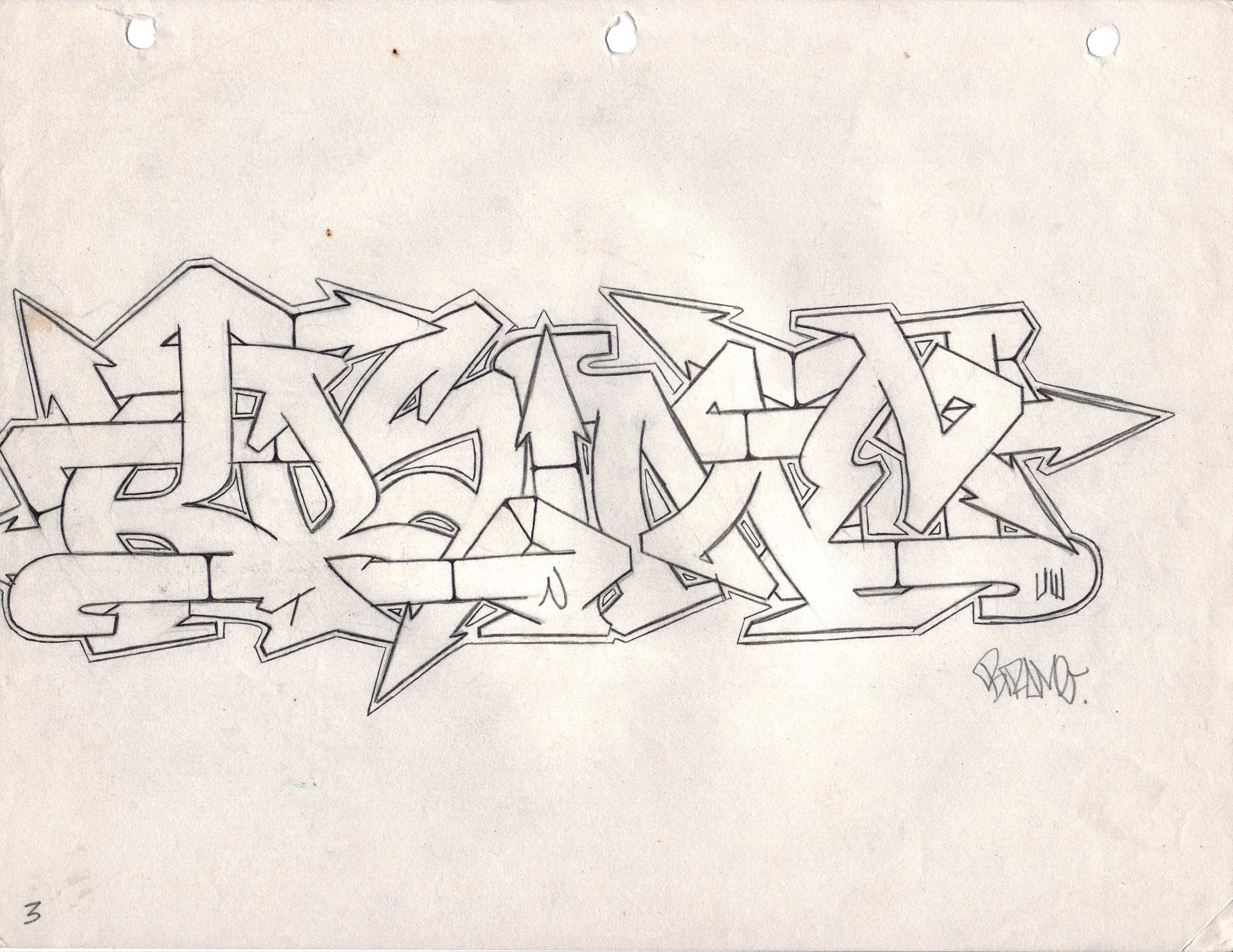 BRAME, No. 11 • Graphite on paper, 8.5 x 11 in • 1990