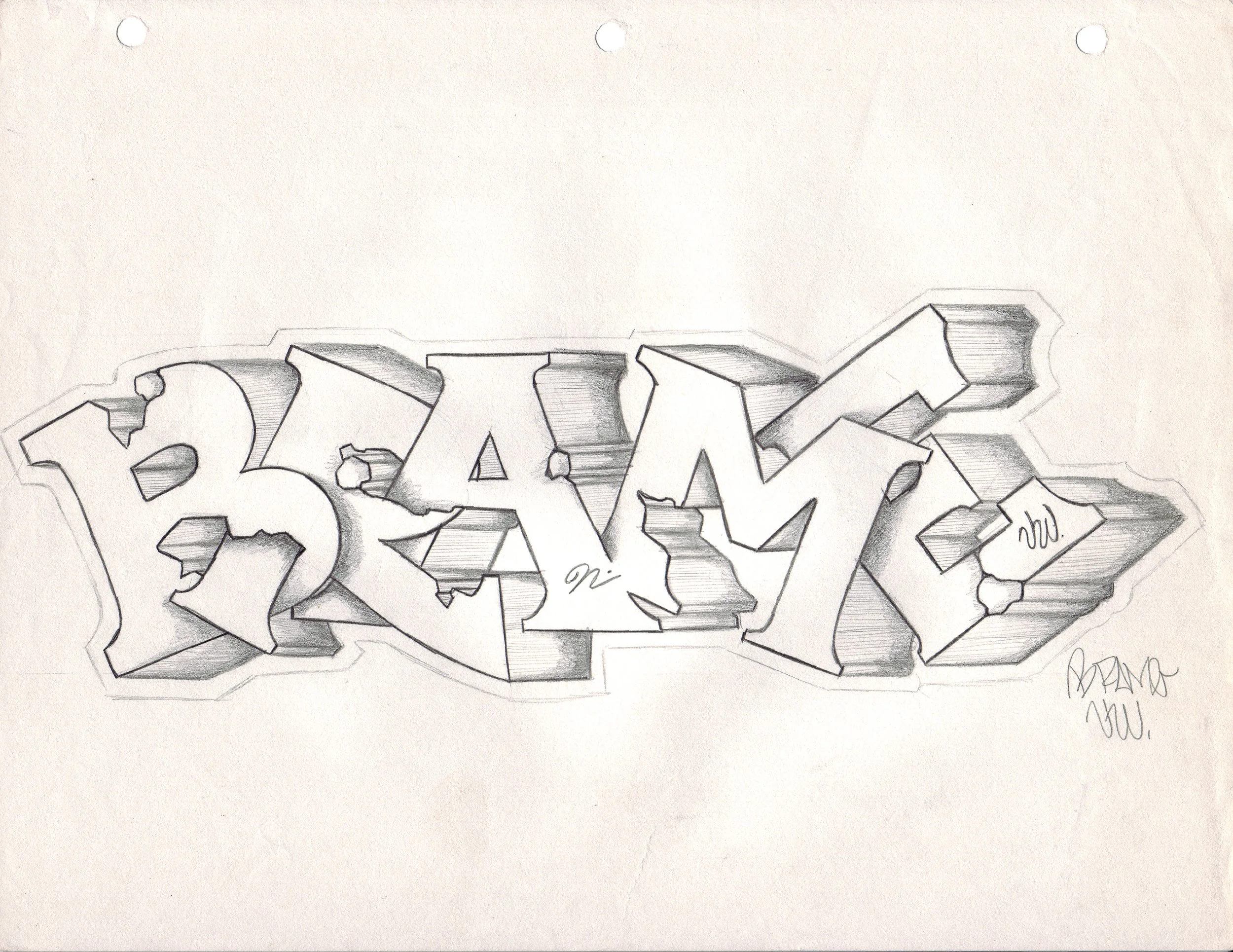 BRAME, No. 14 • Graphite on paper, 8.5 x 11 in • 1990