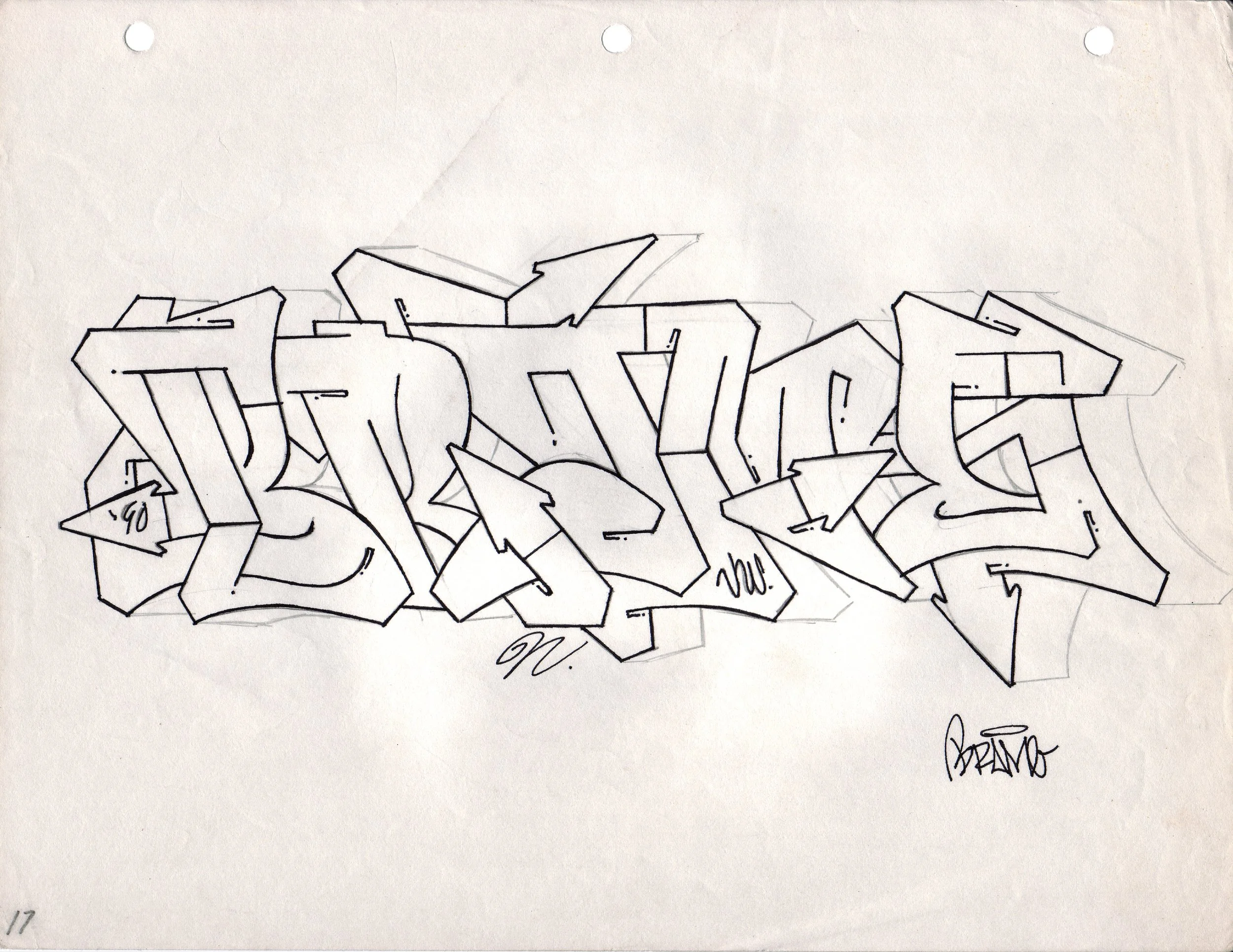 BRAME, No. 17 • Graphite and ink on paper, 8.5 x 11 in • 1990