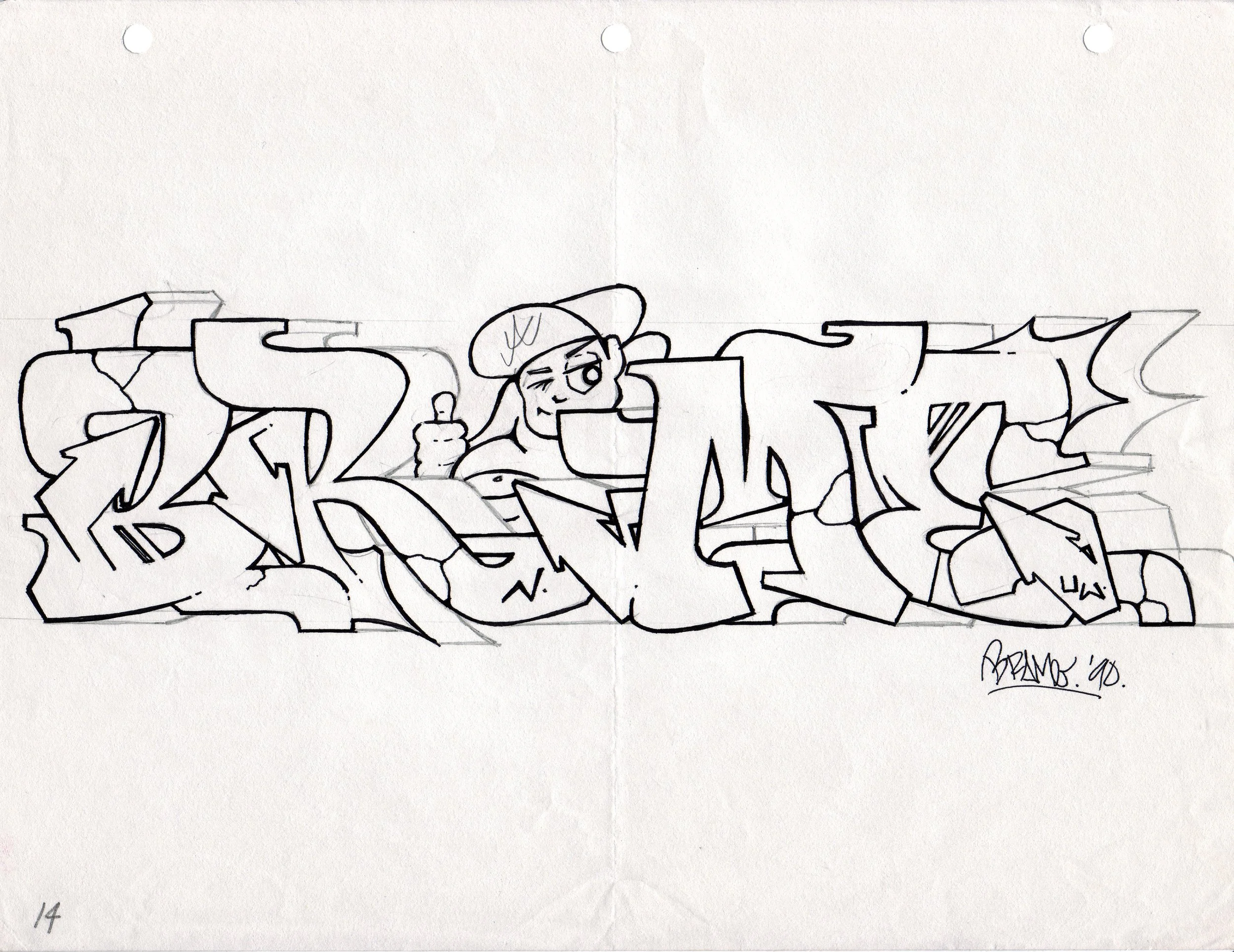 BRAME, No. 8 • Graphite and ink on paper, 8.5 x 11 in • 1990