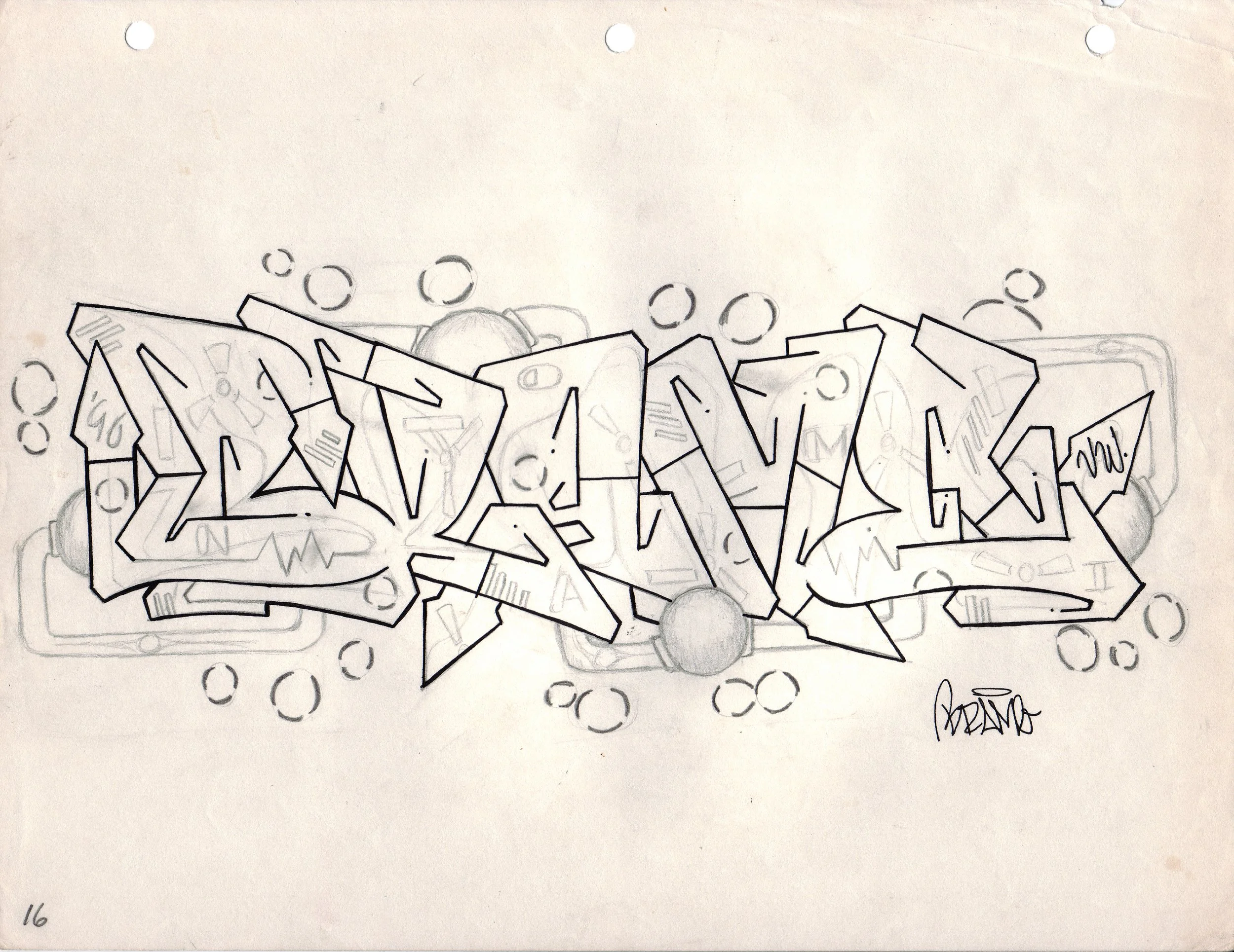 BRAME, No. 7 • Graphite and ink on paper, 8.5 x 11 in • 1990