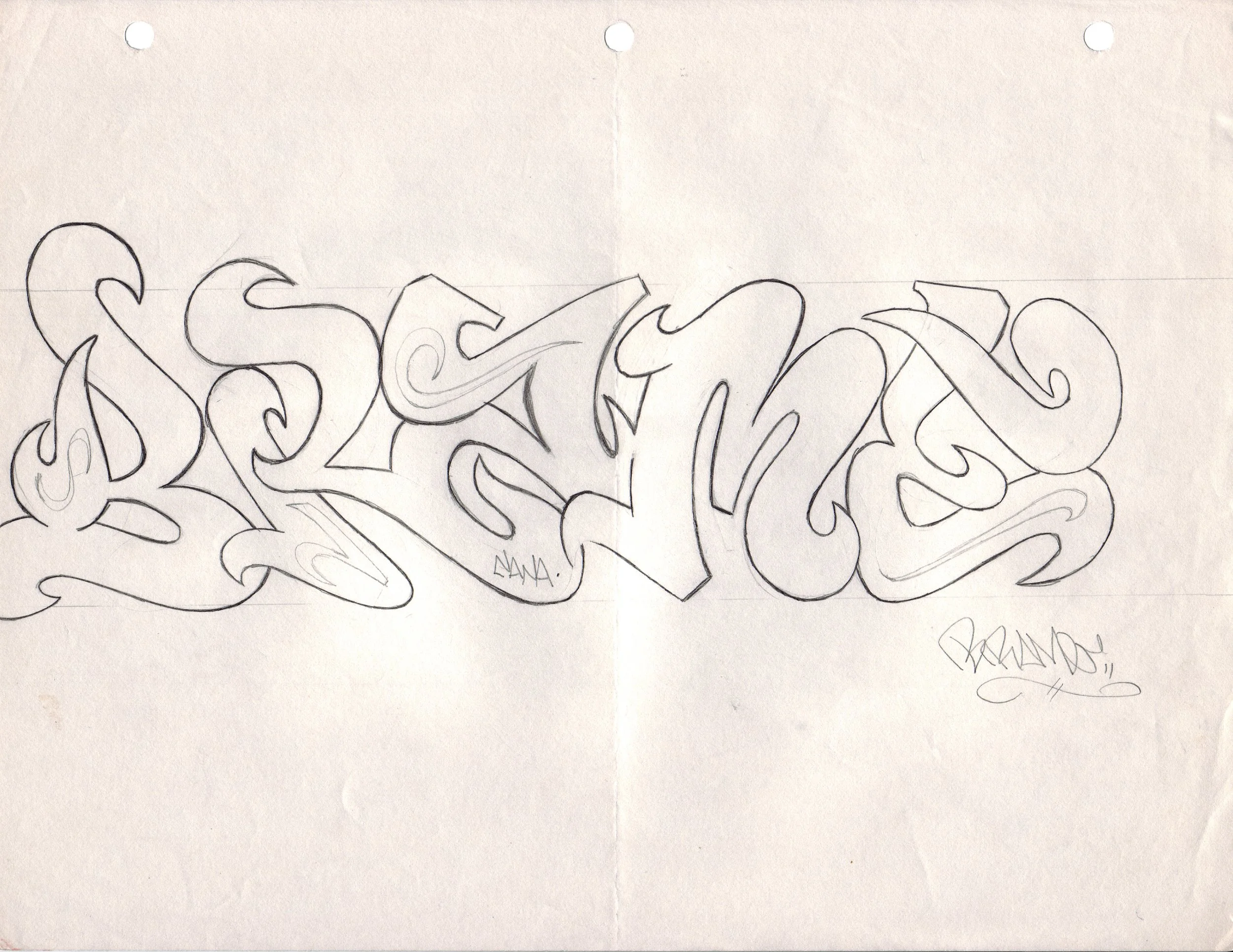 BRAME, No. 10 • Graphite on paper, 8.5 x 11 in • 1990