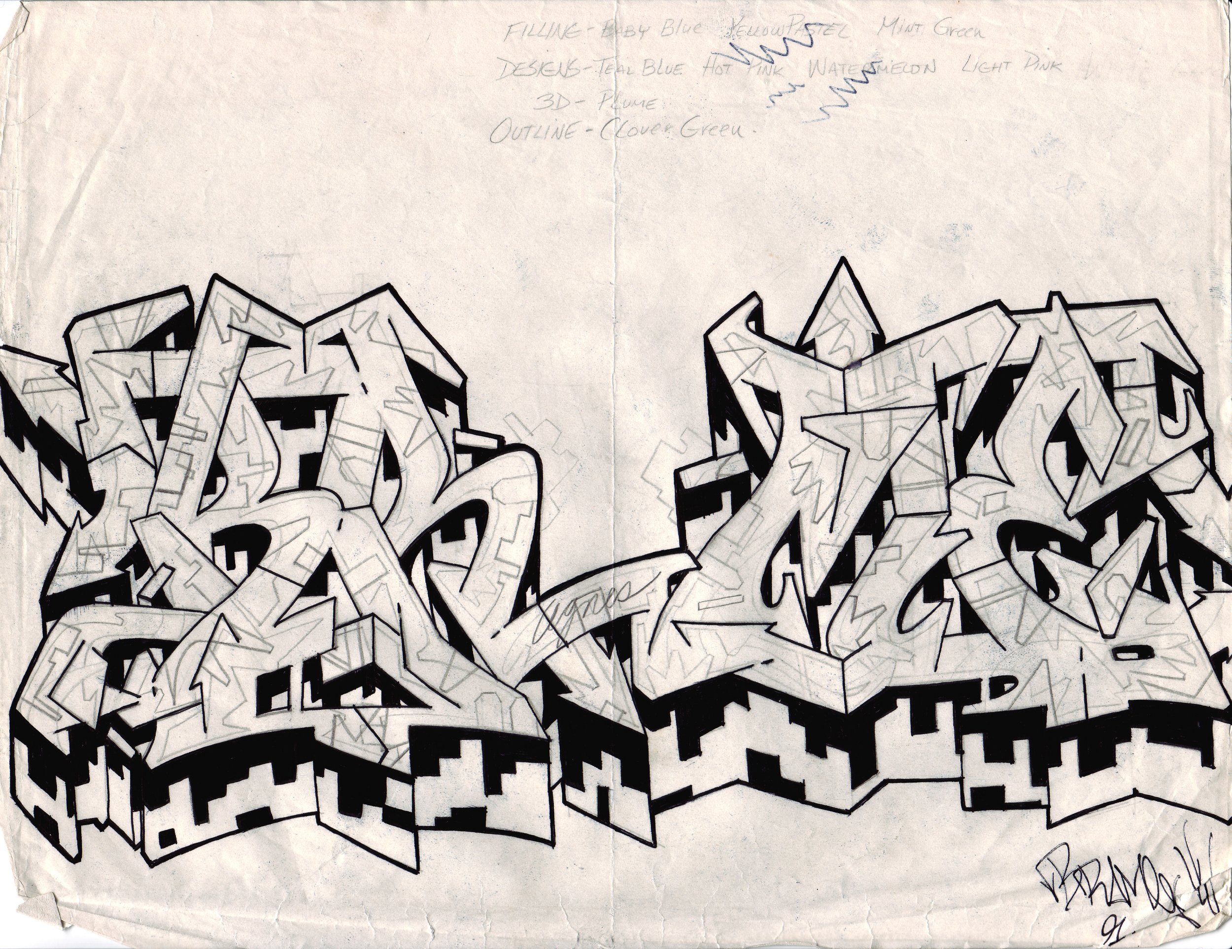 BRAME, No. 31 • Graphite and ink on paper, 8.5 x 11 in • 1991