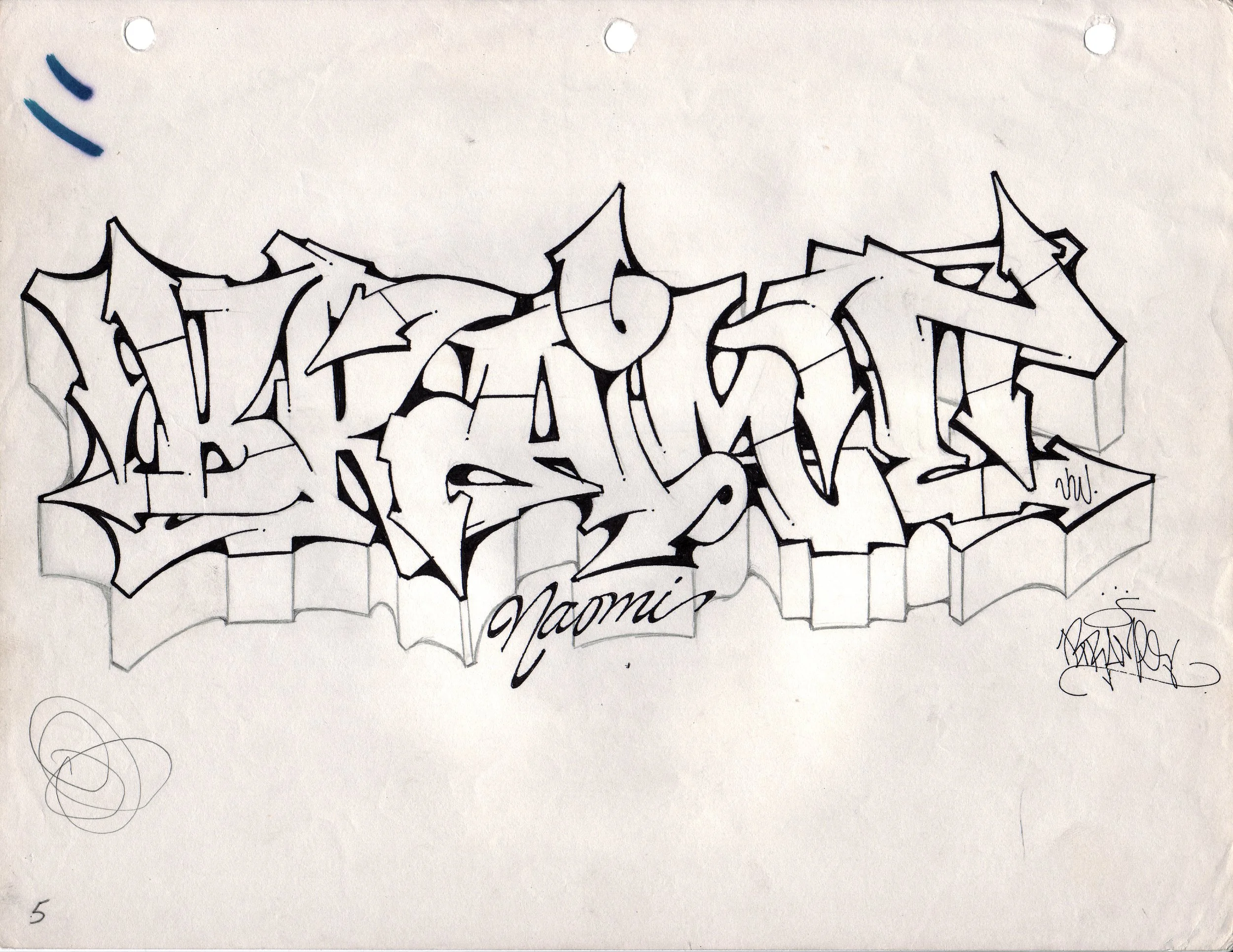 BRAME, No. 20 • Graphite and ink on paper, 8.5 x 11 in • 1990