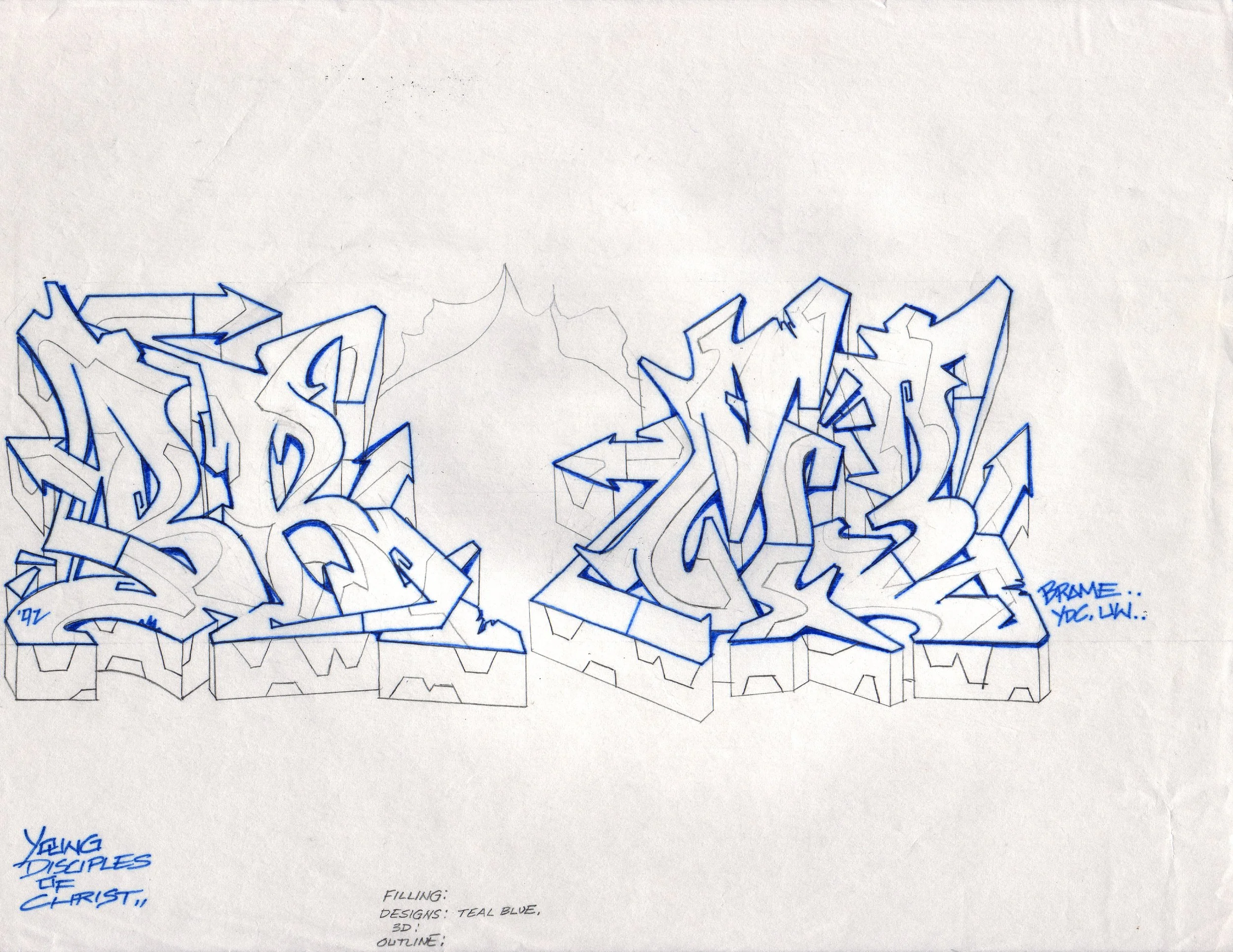 BRAME, No. 23 • Graphite and ink on paper, 8.5 x 11 in • 1992