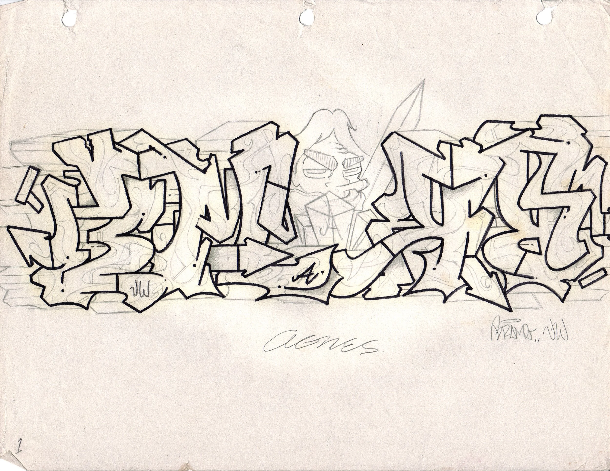 BRAME, No. 22 • Graphite and ink on paper, 8.5 x 11 in • 1990