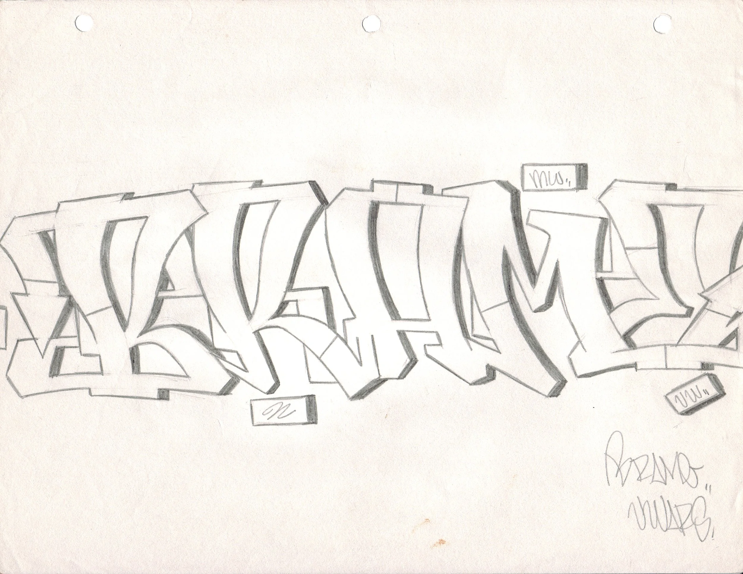 BRAME, No. 12 • Graphite on paper, 8.5 x 11 in • 1990