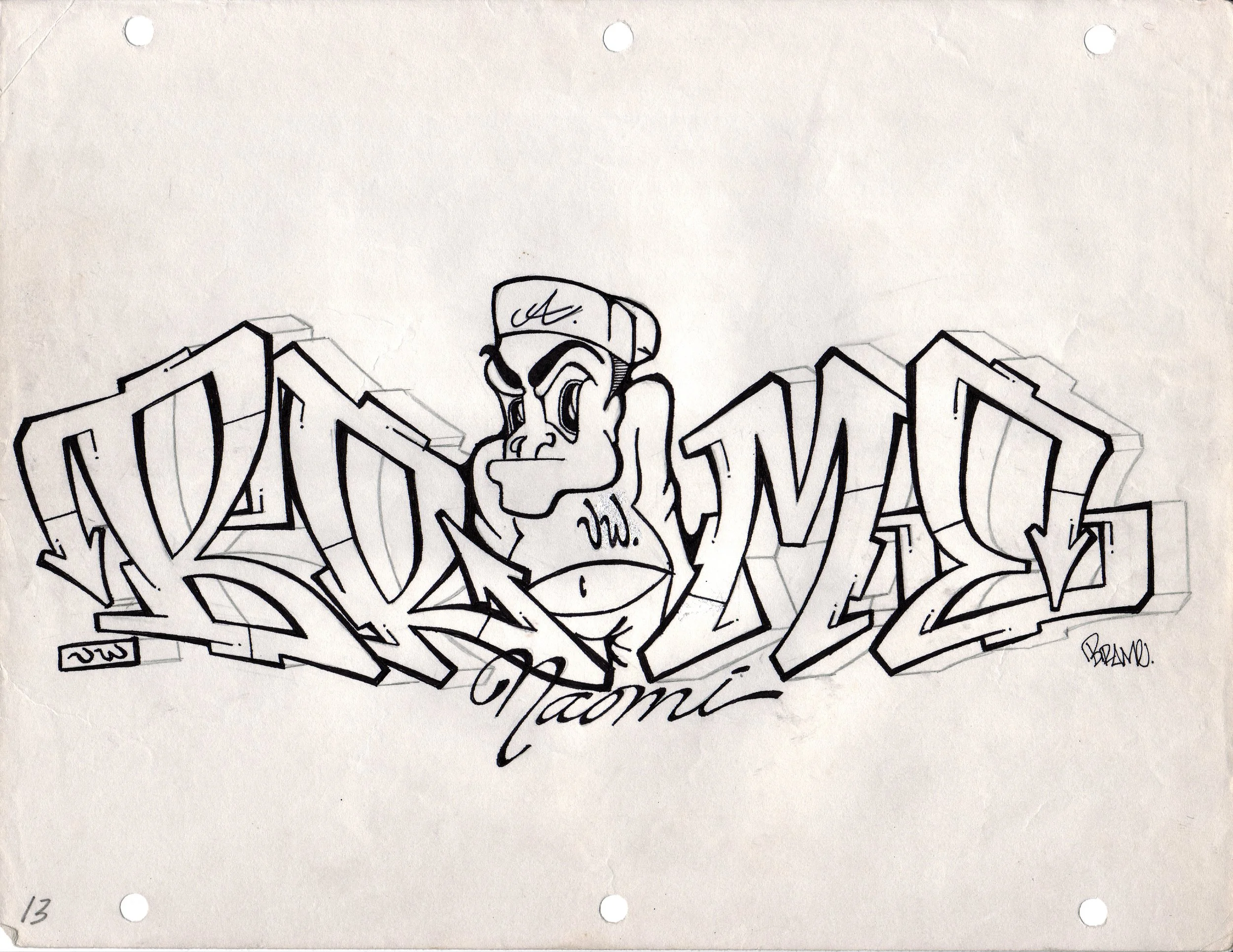 BRAME, No. 13 • Graphite and ink on paper, 8.5 x 11 in • 1990