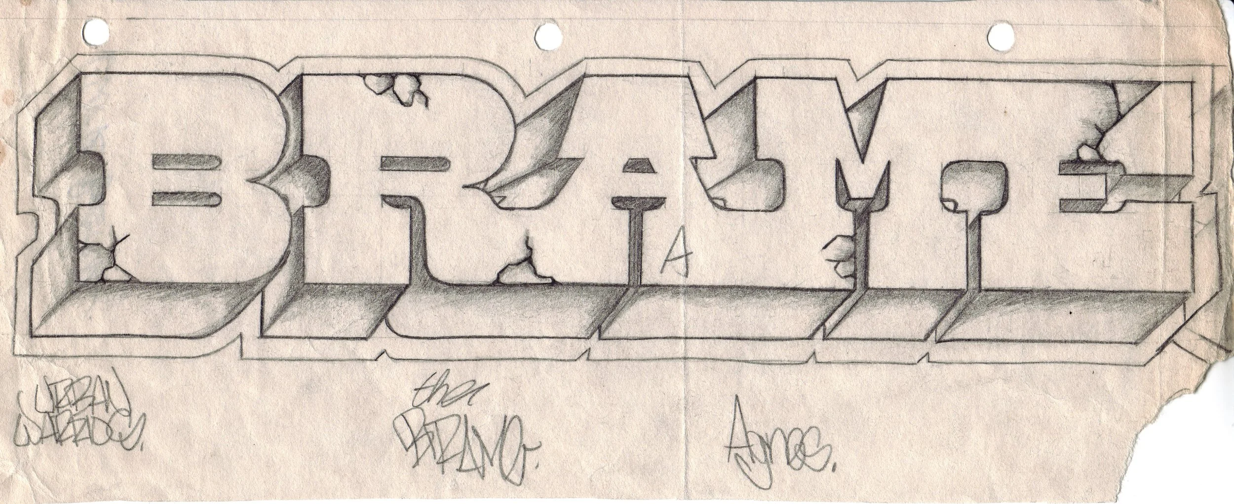 BRAME, No. 26 • Graphite on paper, Approx. 4.25 x 11 in • 1991