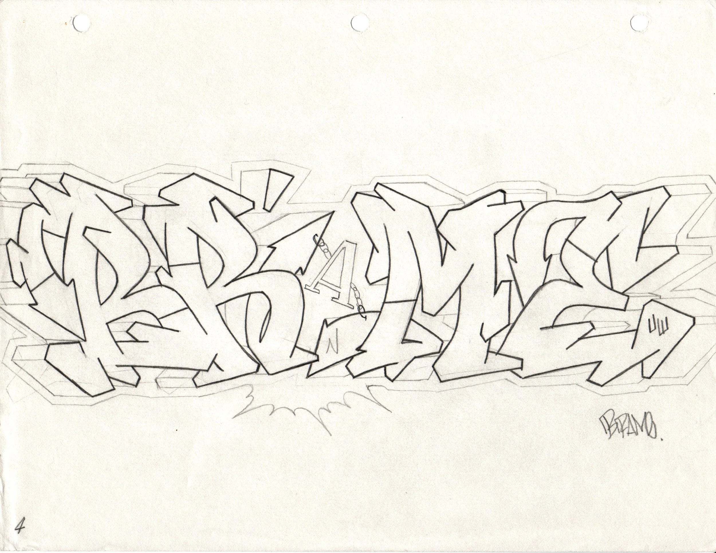 BRAME, No. 2 • Graphite on paper, 8.5 x 11 in • 1989