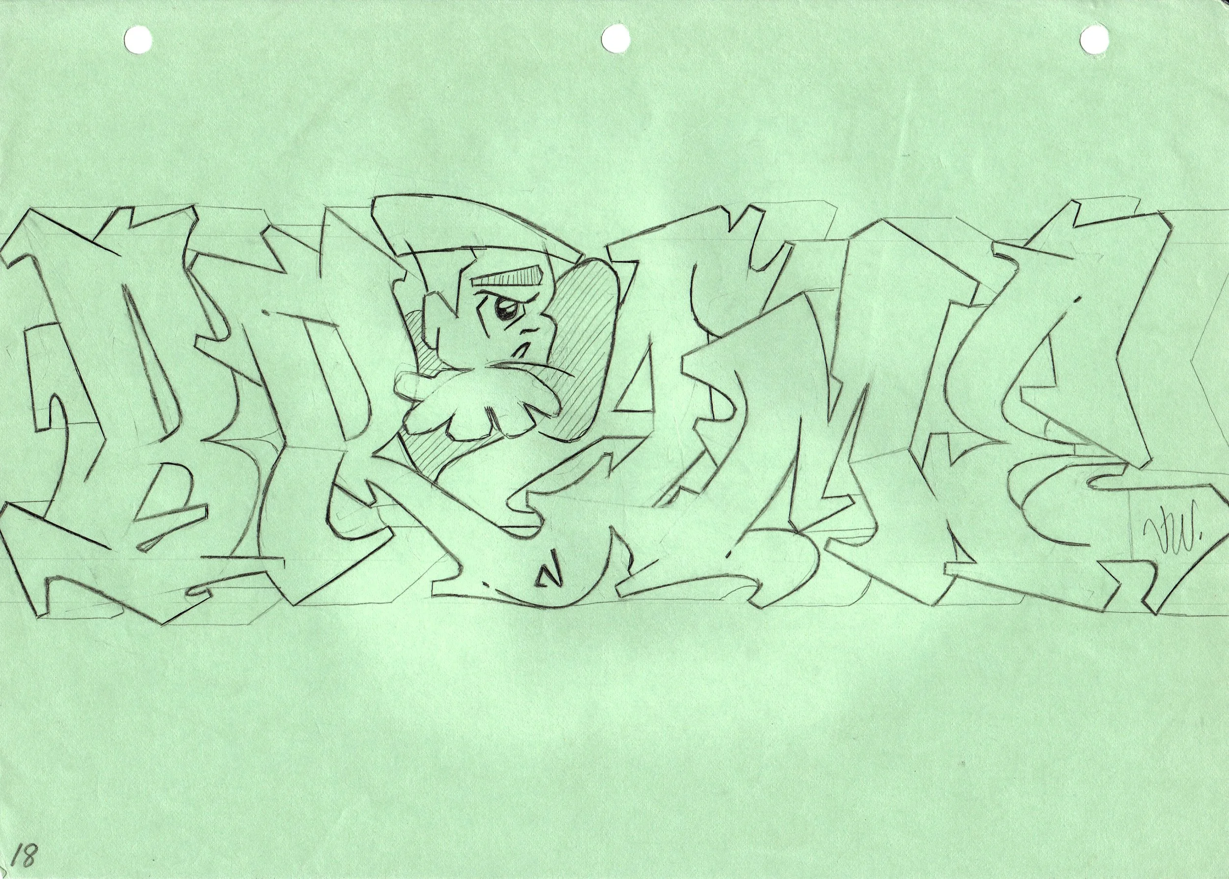 BRAME, No. 18 • Graphite on paper, 8.5 x 11 in • 1990