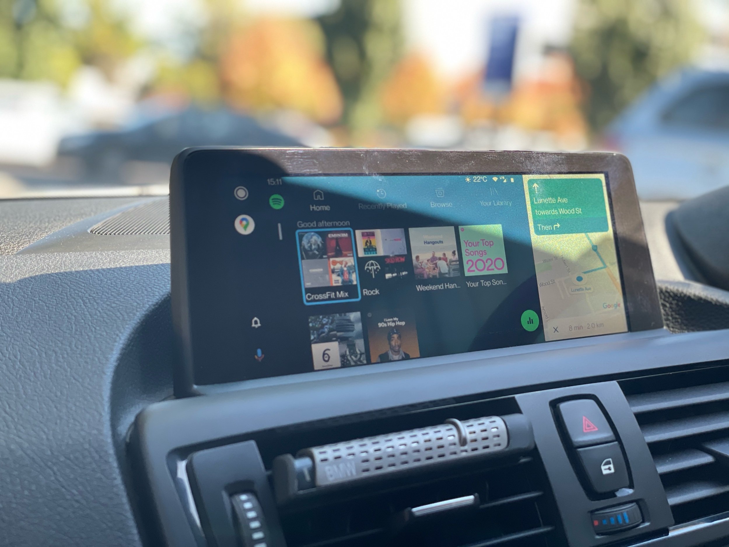 BMW 2-Series Android Auto running on the original screen