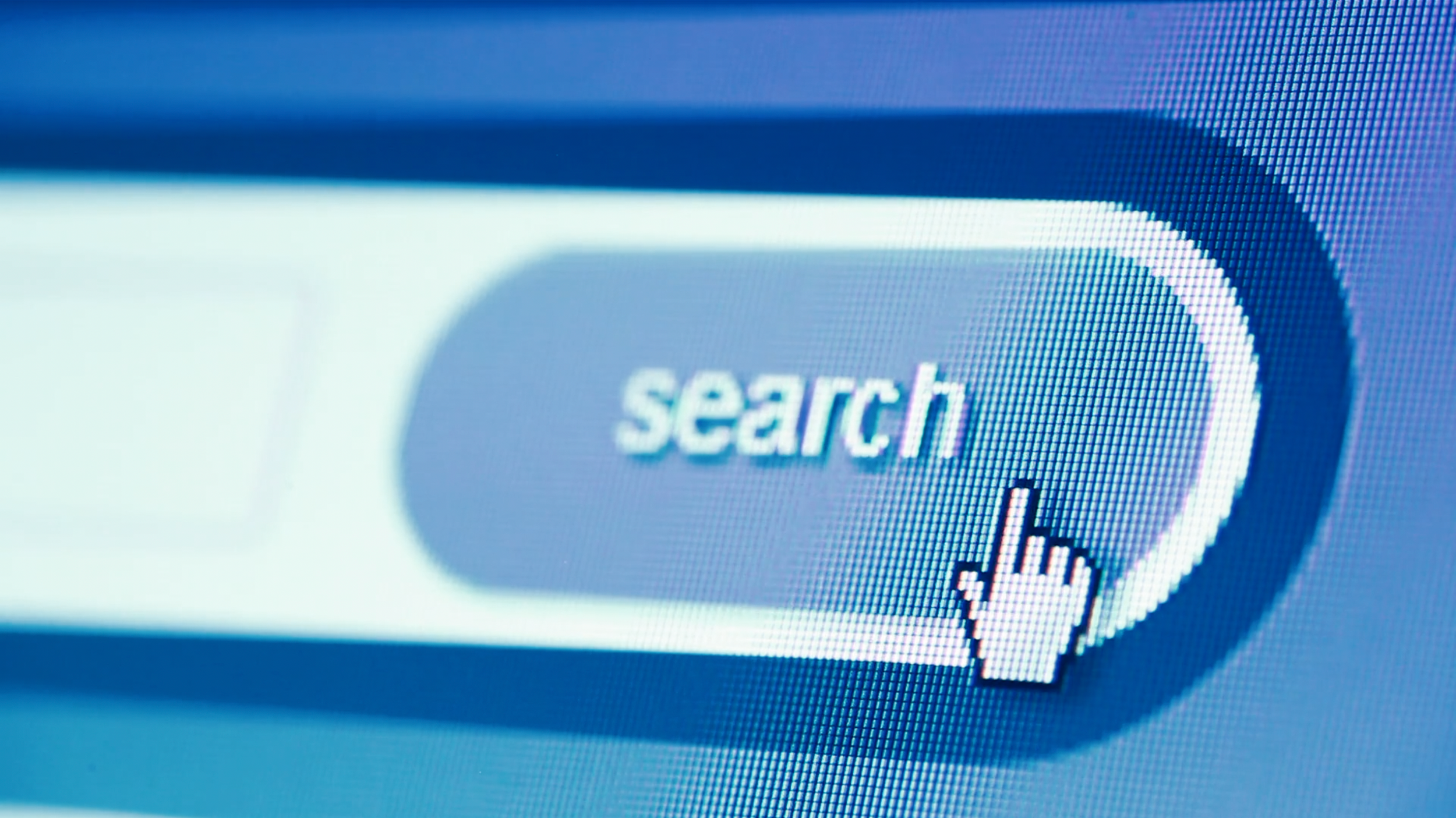 Close-up of a digital search interface used as an abstract visual in a branded documentary exploring innovation, technology, and future-focused design.