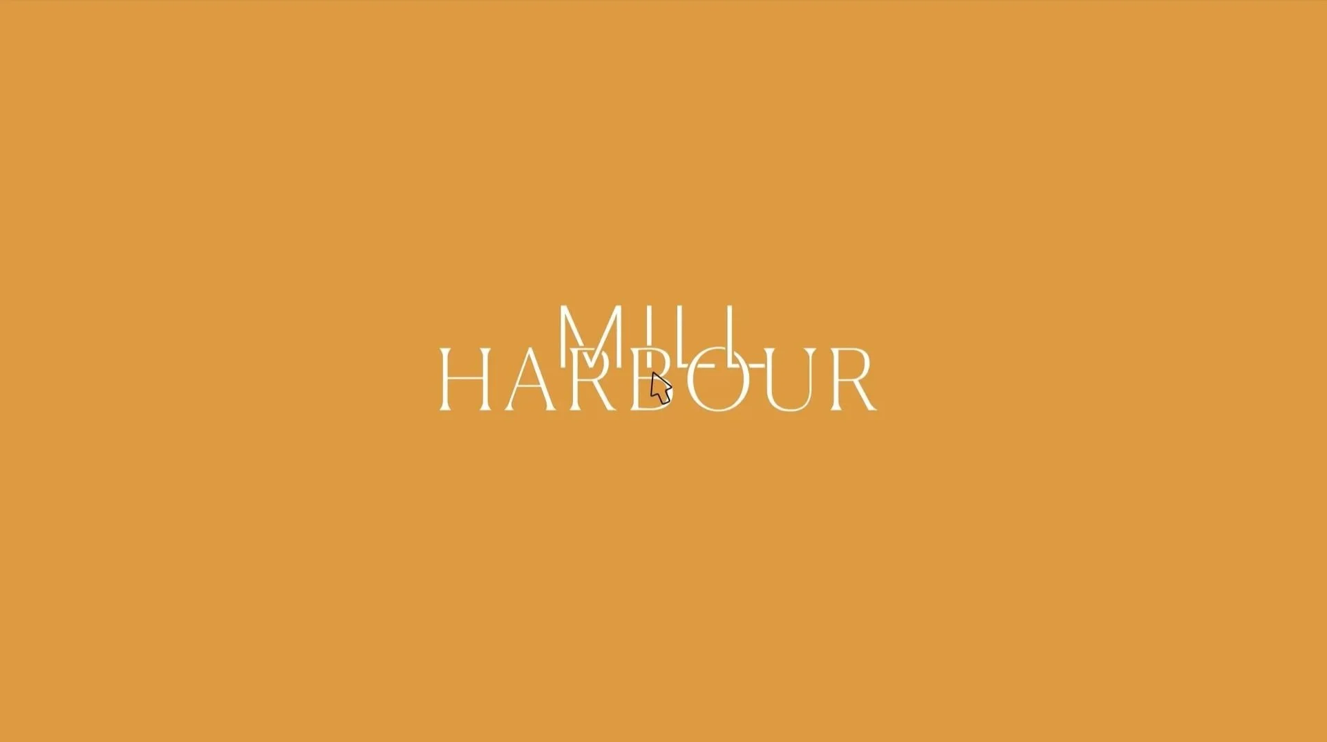 Title frame from a branded architectural documentary exploring the design, history, and future of Millharbour on the Isle of Dogs.