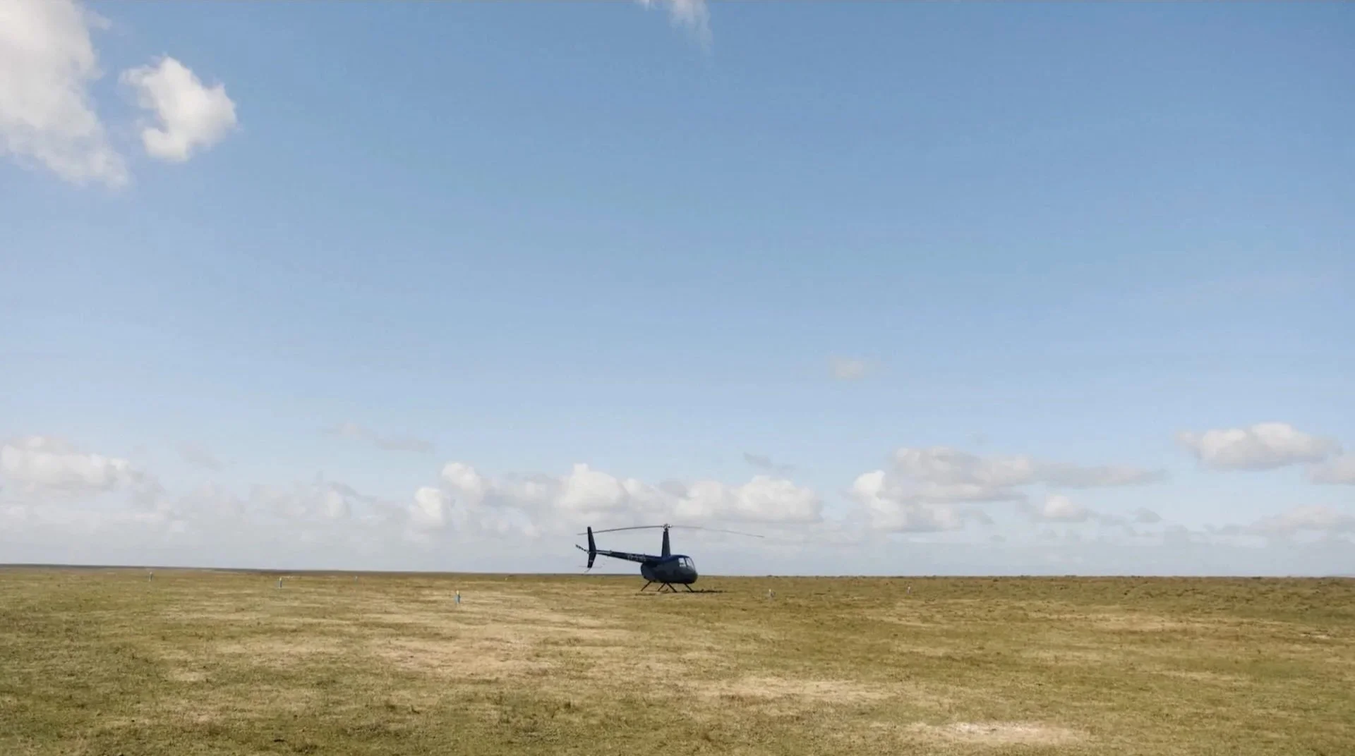 Helicopter on the ground in a vast Falkland Islands landscape —
Falklands Helicopter Services, one of the small businesses featured in Connecting the Falklands