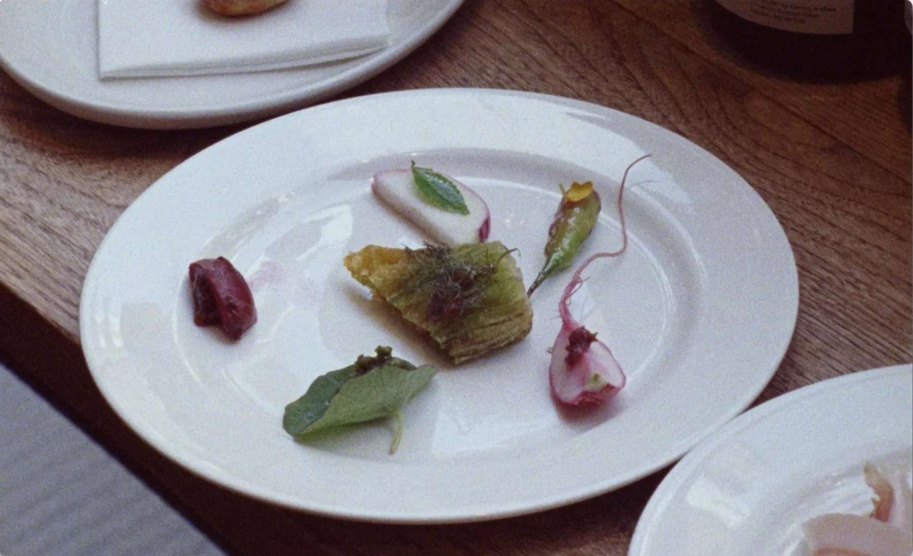 Seasonal vegetable crudité dish from NamaYasai farm at Mountain x Le Doyenné
collaboration, Soho London, James Dougan