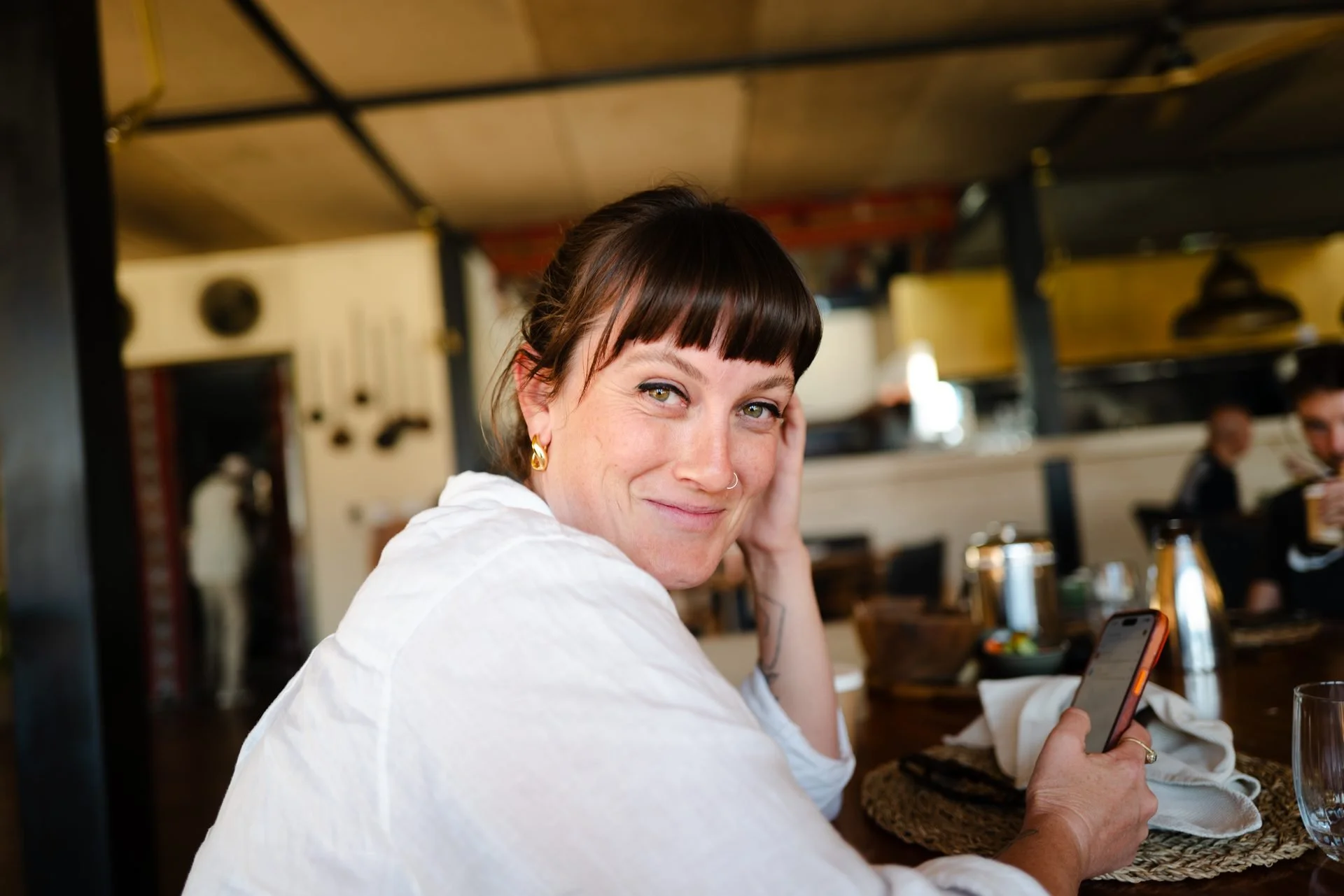 Film crew member portrait at restaurant in AlUla during Evolving Cities production
