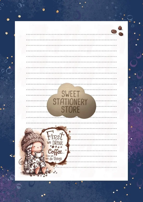 Girl - but Coffee First quote stationery