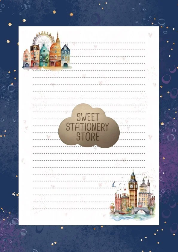London Houses Stationery, letter writing paper & Stickers set