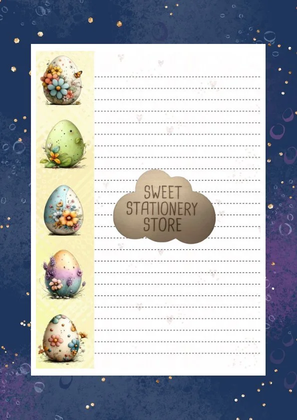 Easter Eggs Stationery, letter writing paper & sticker set