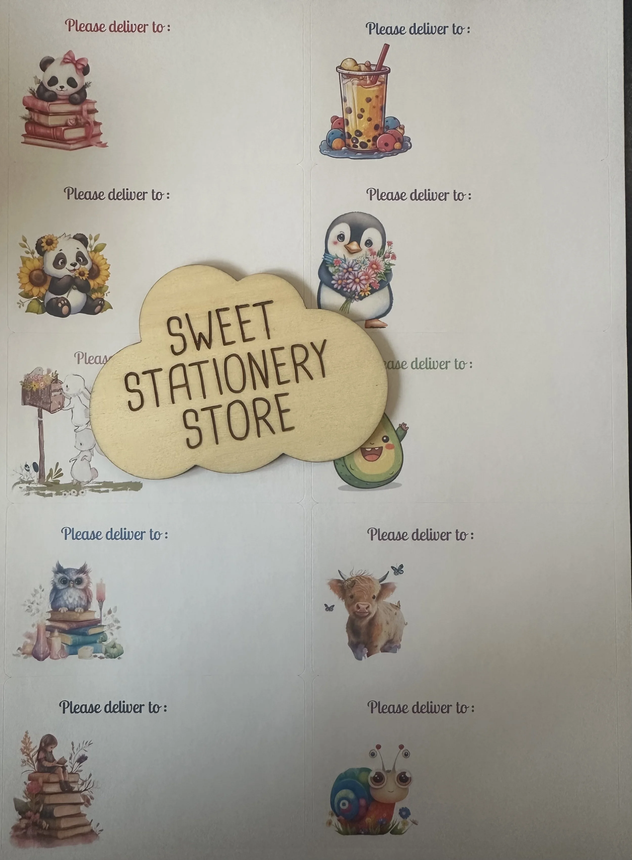 2024 Random Mix of PDT labels - 10 on a sheet folded in 3 for posting ...