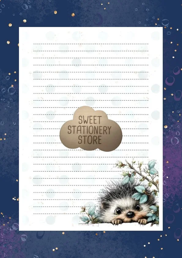 Hedgehog peeping Stationery, letter writing paper & stickers set