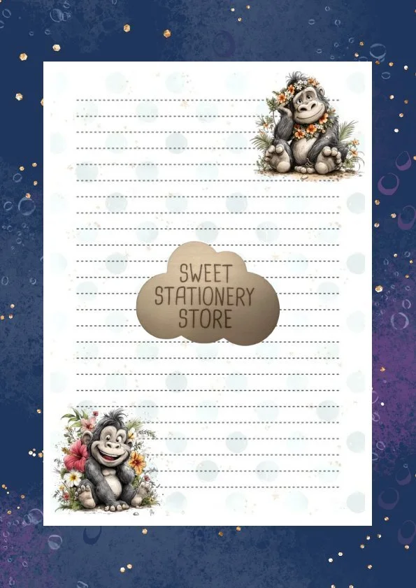 Gorrilas Stationery, letter writing paper & Sticker set