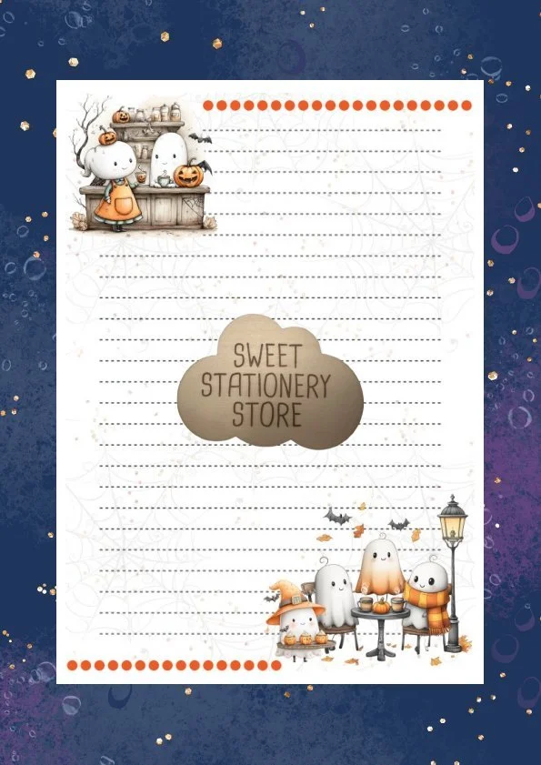 Ghosts Cafe Halloween Stationery