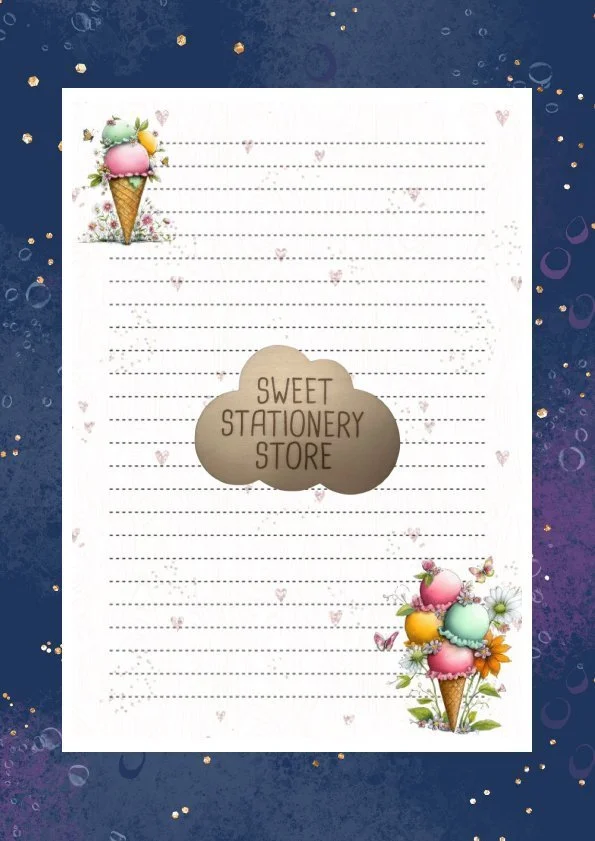 Ice Creams stationery, letter writing paper & sticker set
