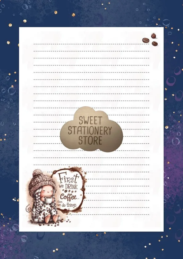 Girl - but Coffee First quote stationery