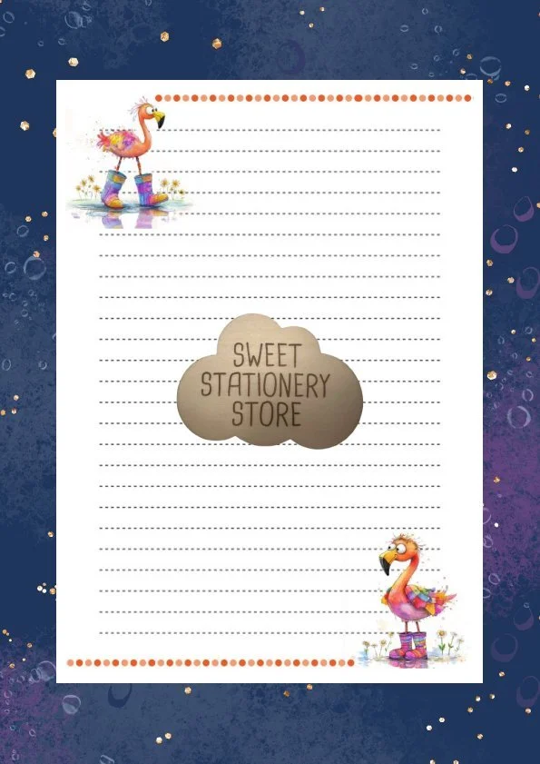 Flamingos in boots stationery