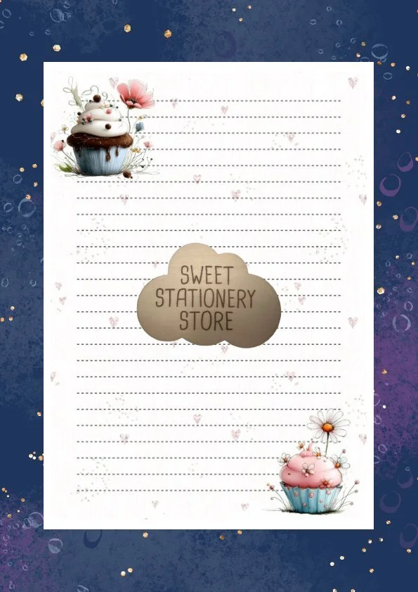 Cupcakes Stationery, letter writing paper & stickers set