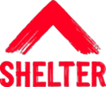 Red shelter logo with a stylized roof and the word 'Shelter' underneath