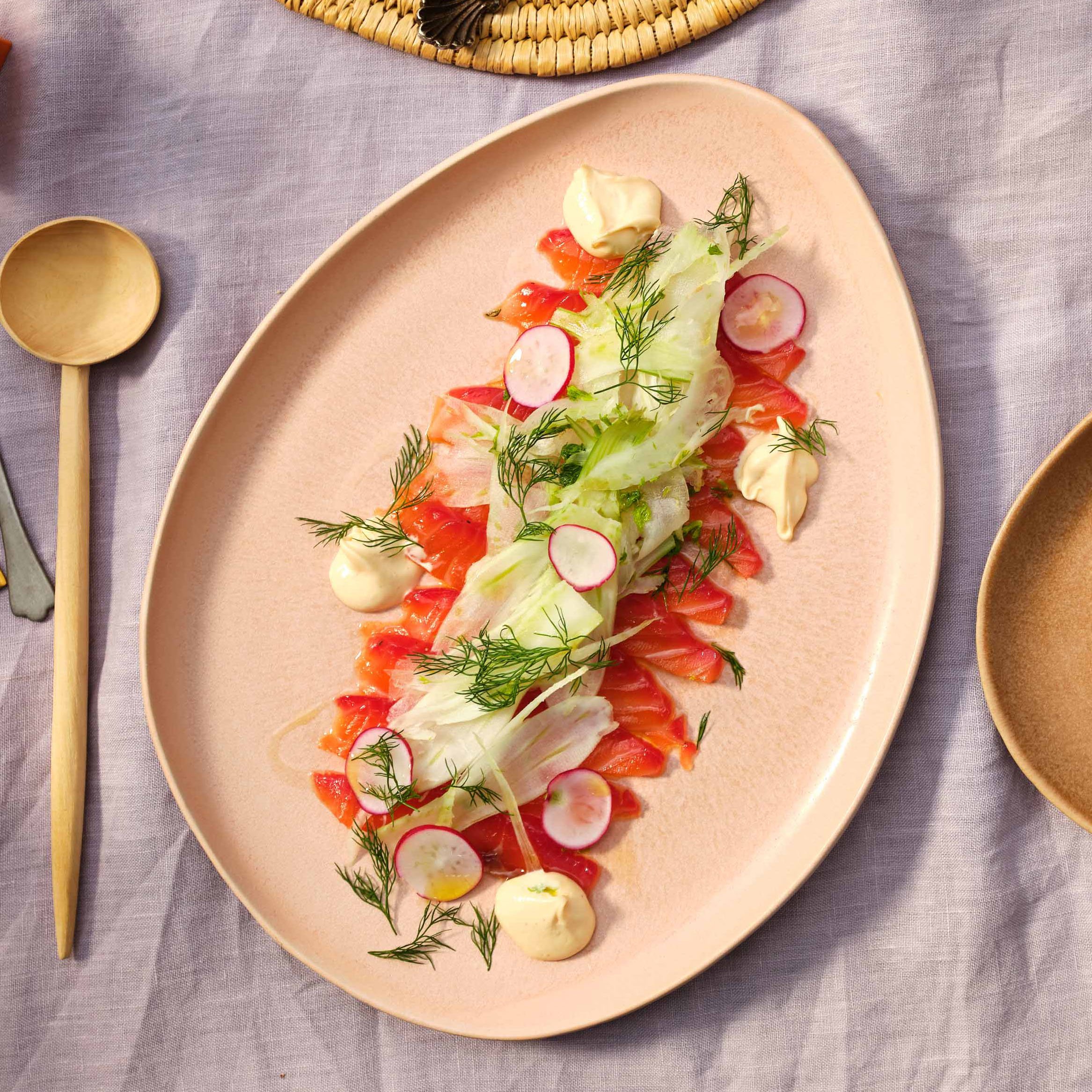 Gravad Lax met venkel, zure room en dille