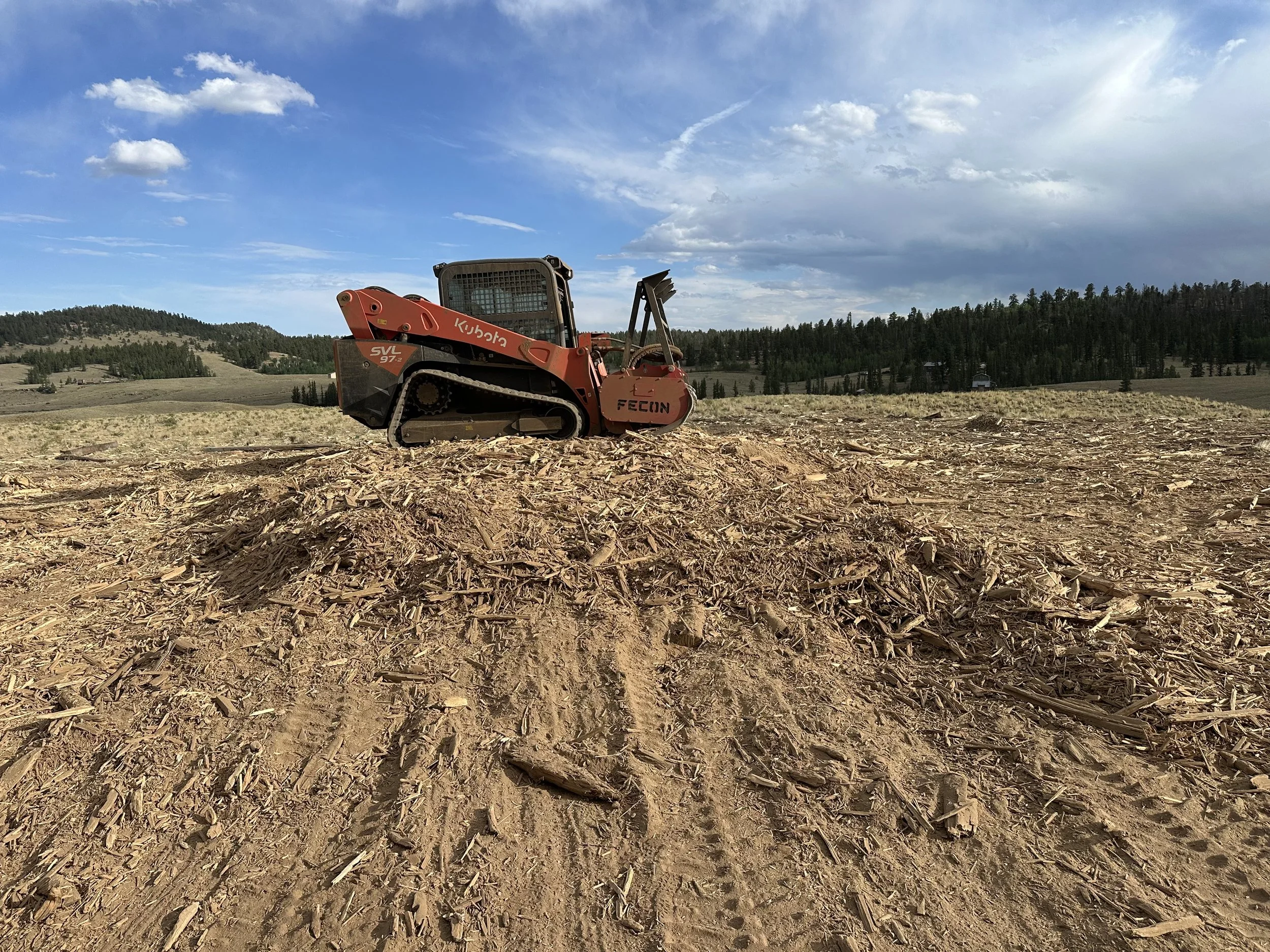 Forestry mulching with Kubota and Fecon mulcher for land clearing and site prep