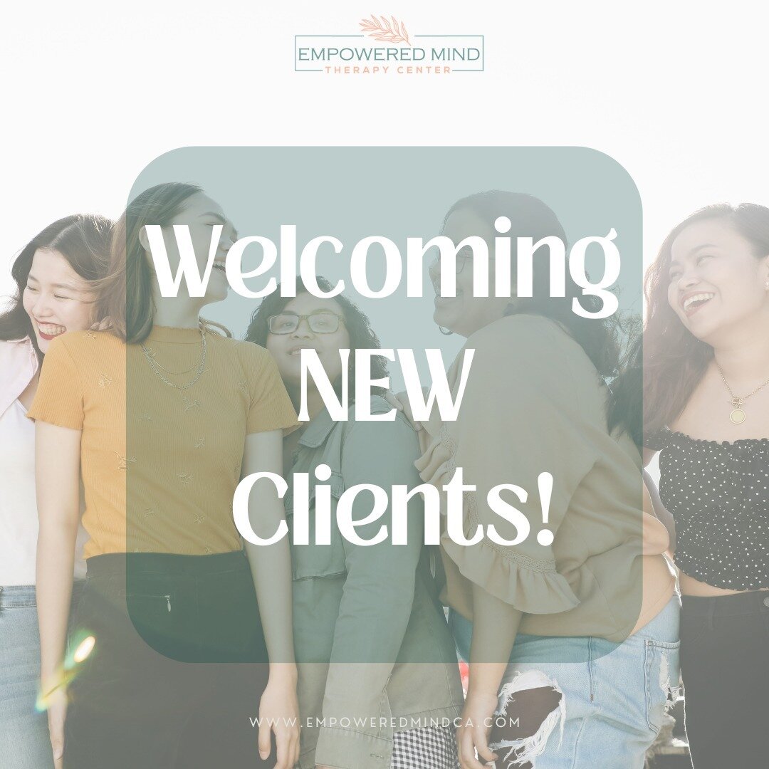 Exciting news! The Empowered Mind Therapy team is welcoming new clients! Whether you're seeking support, healing, or growth, our clinical team is ready to guide you on your therapy journey.

Schedule your free consultation today by clicking the link 