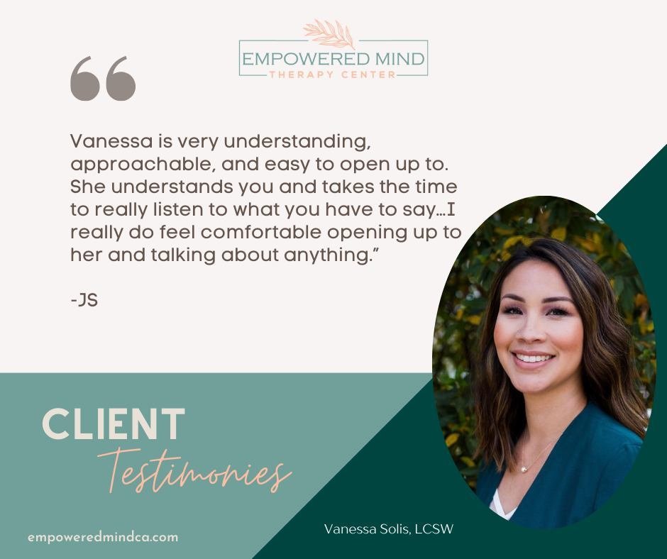 We're delighted to share a heartfelt testimonial from one of our clients about our founder, Vanessa. 🌟

&quot;Vanessa is very understanding, approachable, and easy to open up to. She understands you and takes the time to really listen to what you ha