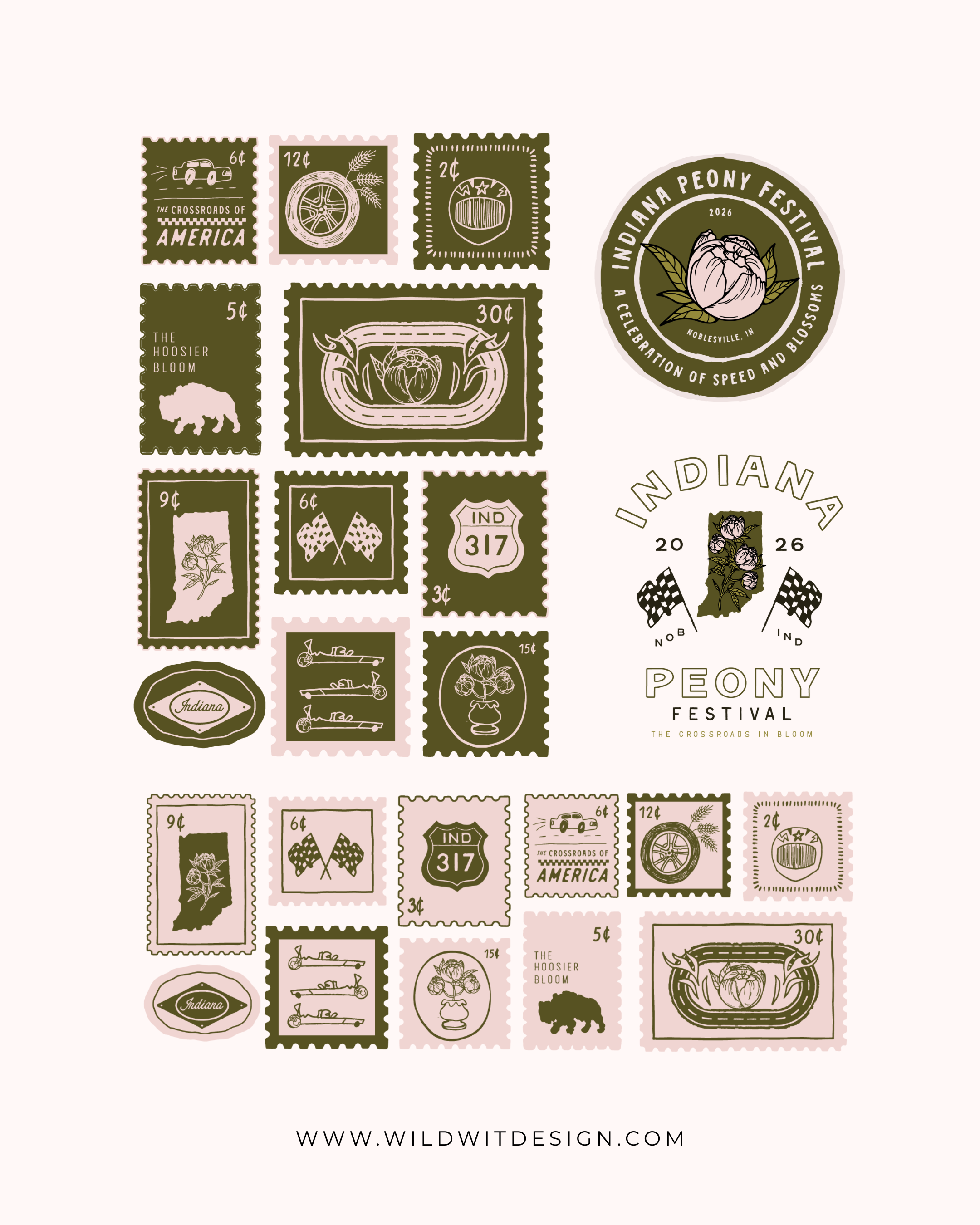 Merchandise design submission for 2026 Indiana Peony Festival