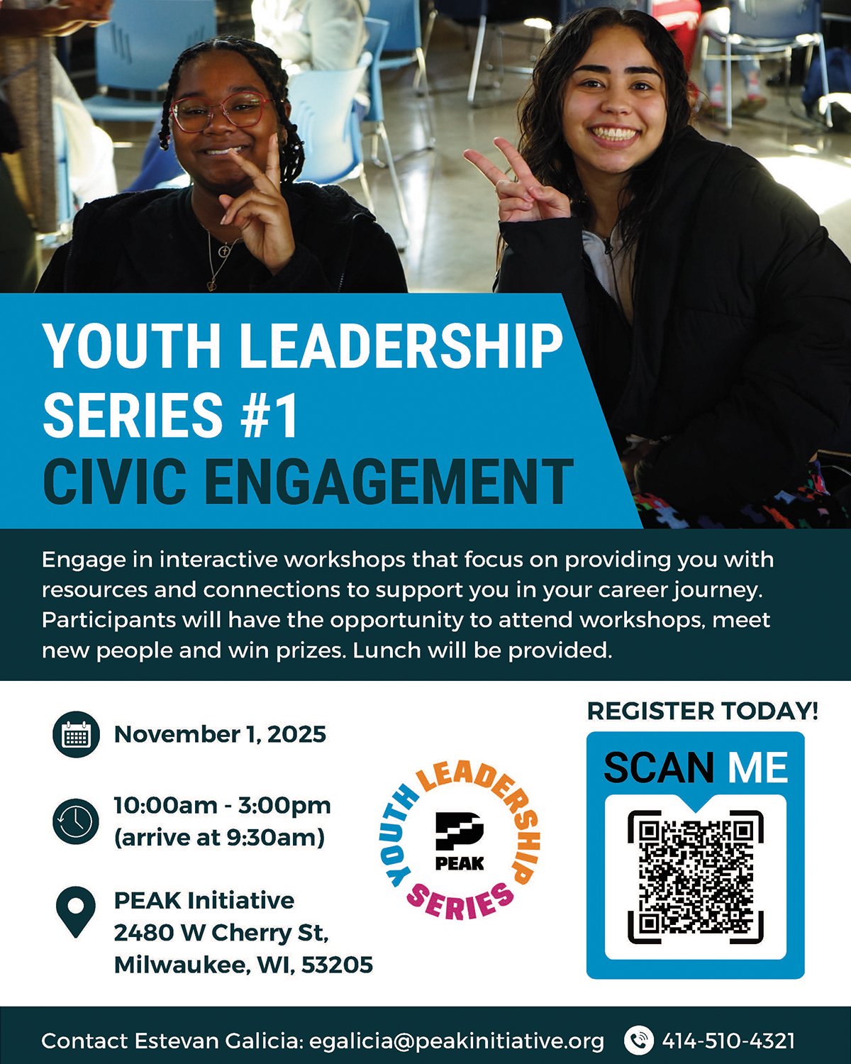 We&rsquo;re excited to launch Pathmakers, powered by Project Kindred + our partners! 🙌

Join us Saturday, Nov. 1 at The PEAK Initiative (2480 W Cherry St, Milwaukee) for the Civic Engagement Youth Leadership Series #1 &mdash; a day of hands-on works