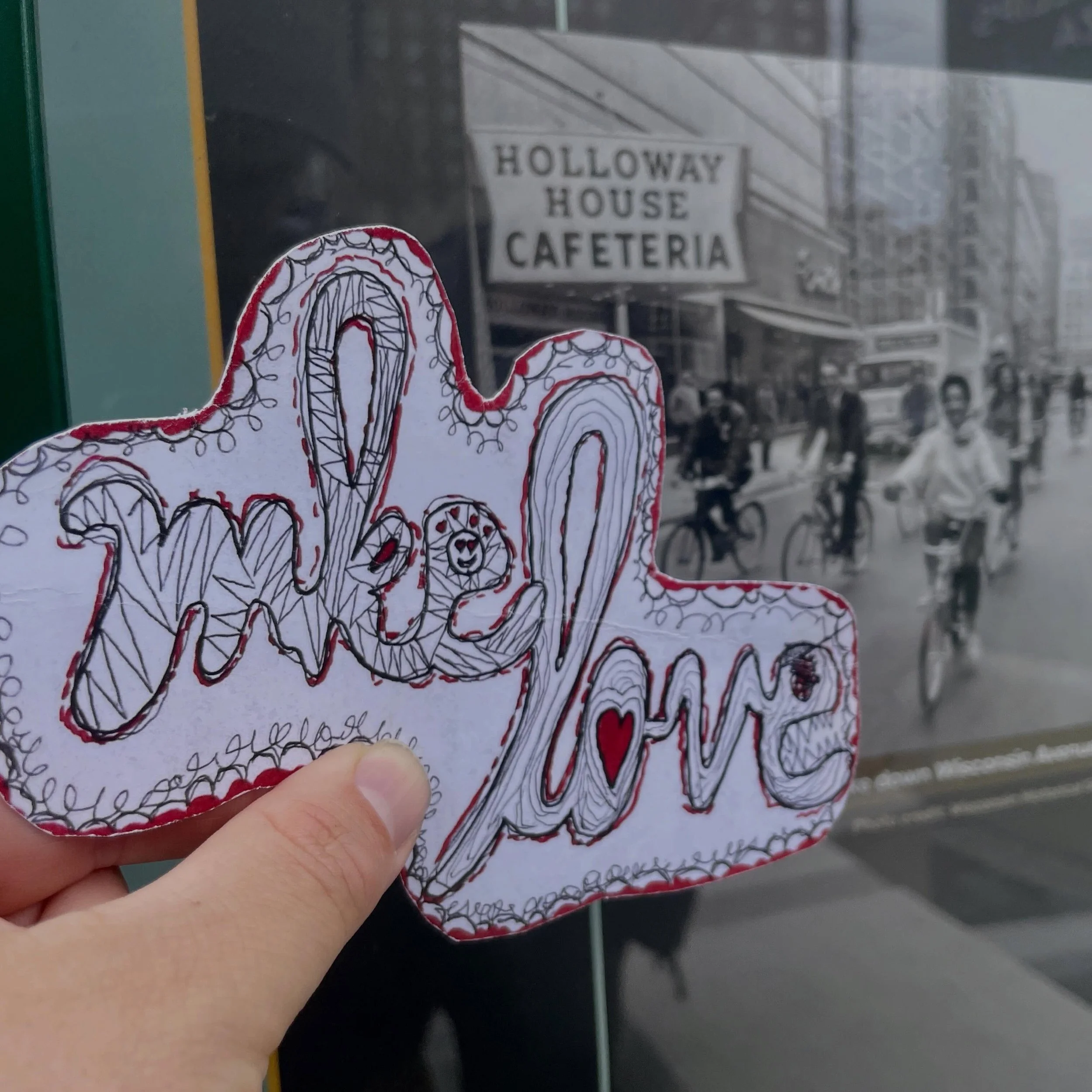 &ldquo;Vel rides her son Michael&rsquo;s bike down Wisconsin Avenue.&rdquo;

Our April workshop with our Pathmakers included a MKELove scavenger hunt in downtown Milwaukee. Starting at Third Street Market Hall, the group fanned out along Wisconsin Av