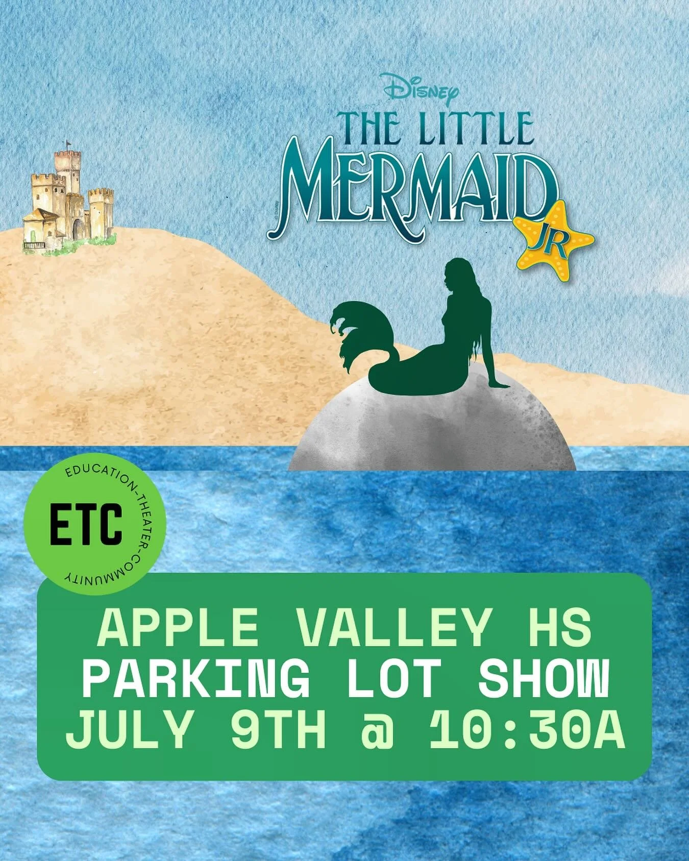 The 2025 ETC Summer Tour kicks off THIS WEDNESDAY Apple Valley High School Theatre !! 🦀

Wednesday, 7/09, 10:30 AM - Main Parking Lot @ AVHS
FREE and OPEN TO THE PUBLIC 
Bring a chair, a blanket, a picnic, your friends, family- it&rsquo;s a great sh